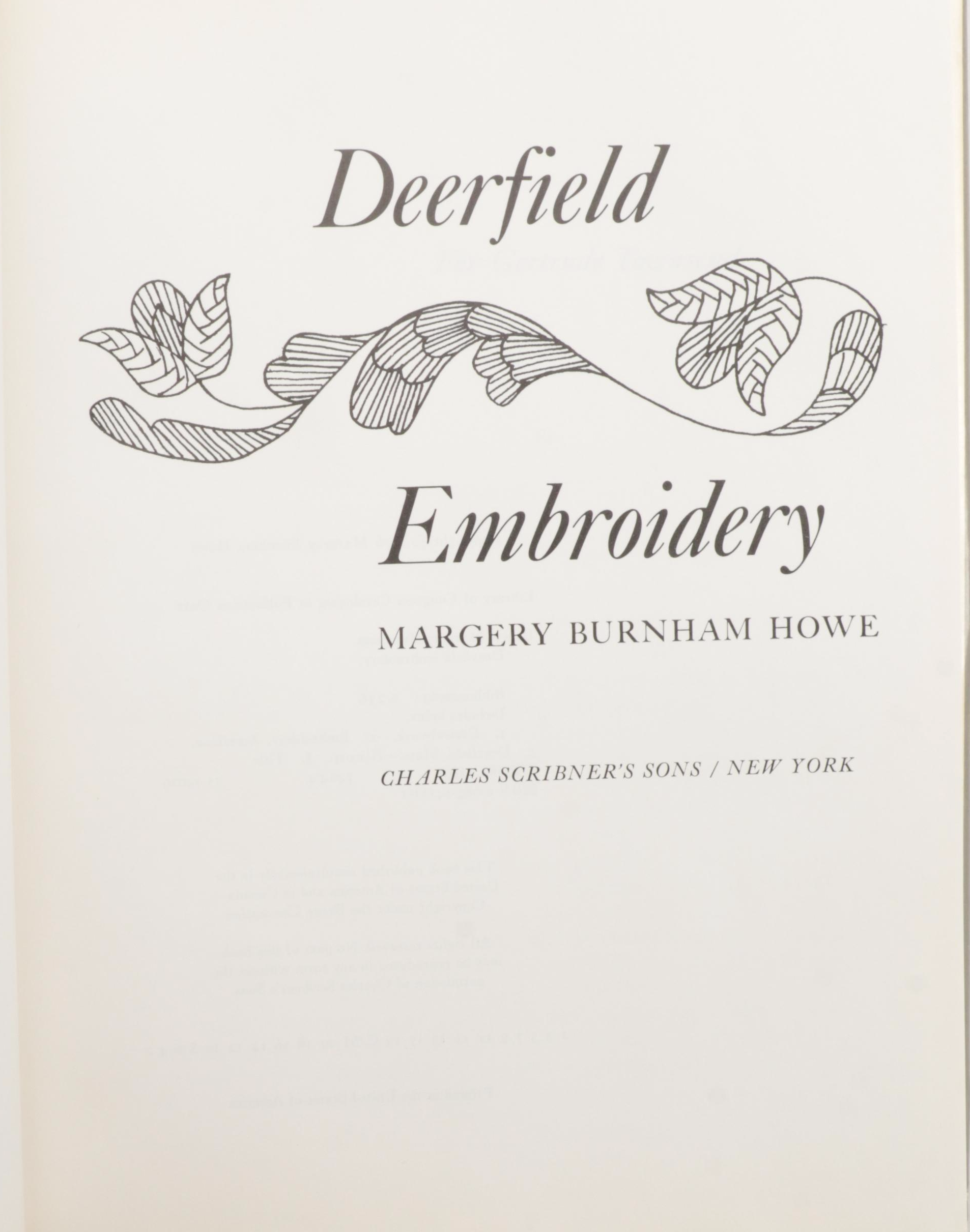 First Edition "Deerfield Embroidery" and More Decorative Arts Books