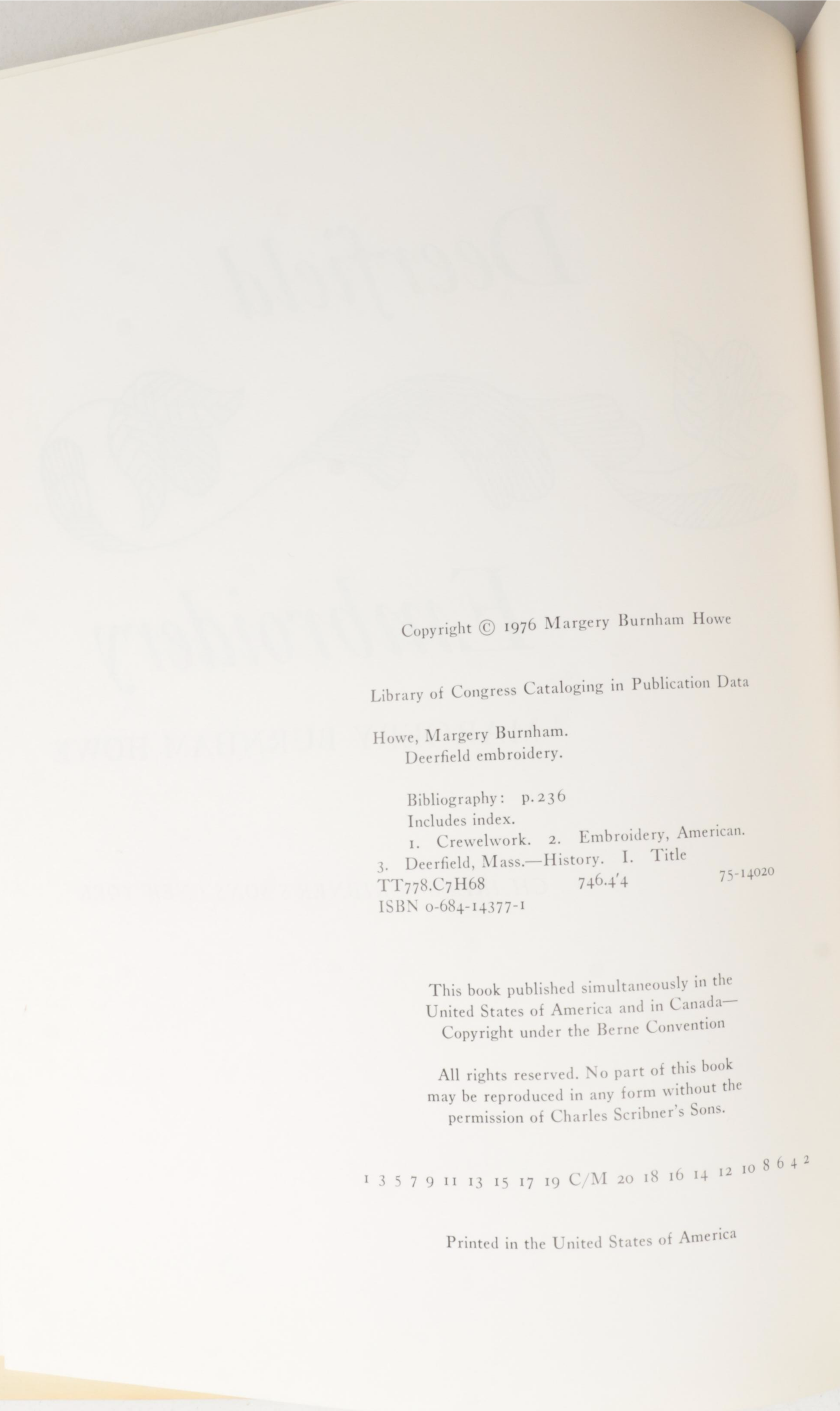 First Edition "Deerfield Embroidery" and More Decorative Arts Books