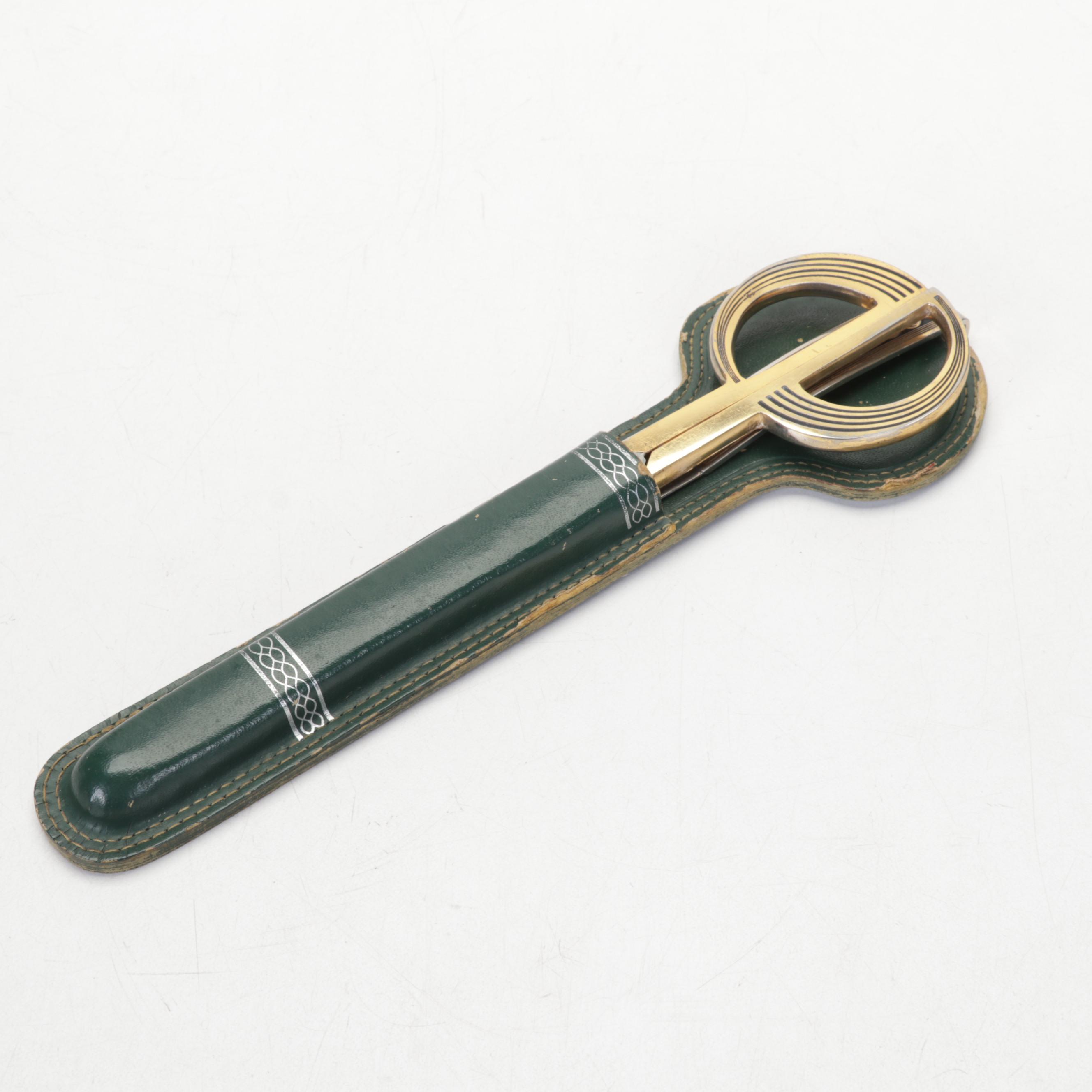 Kronheim & Oldenbusch Bronze Horse Ashtray,  Green Banded Calcite Desk Décor