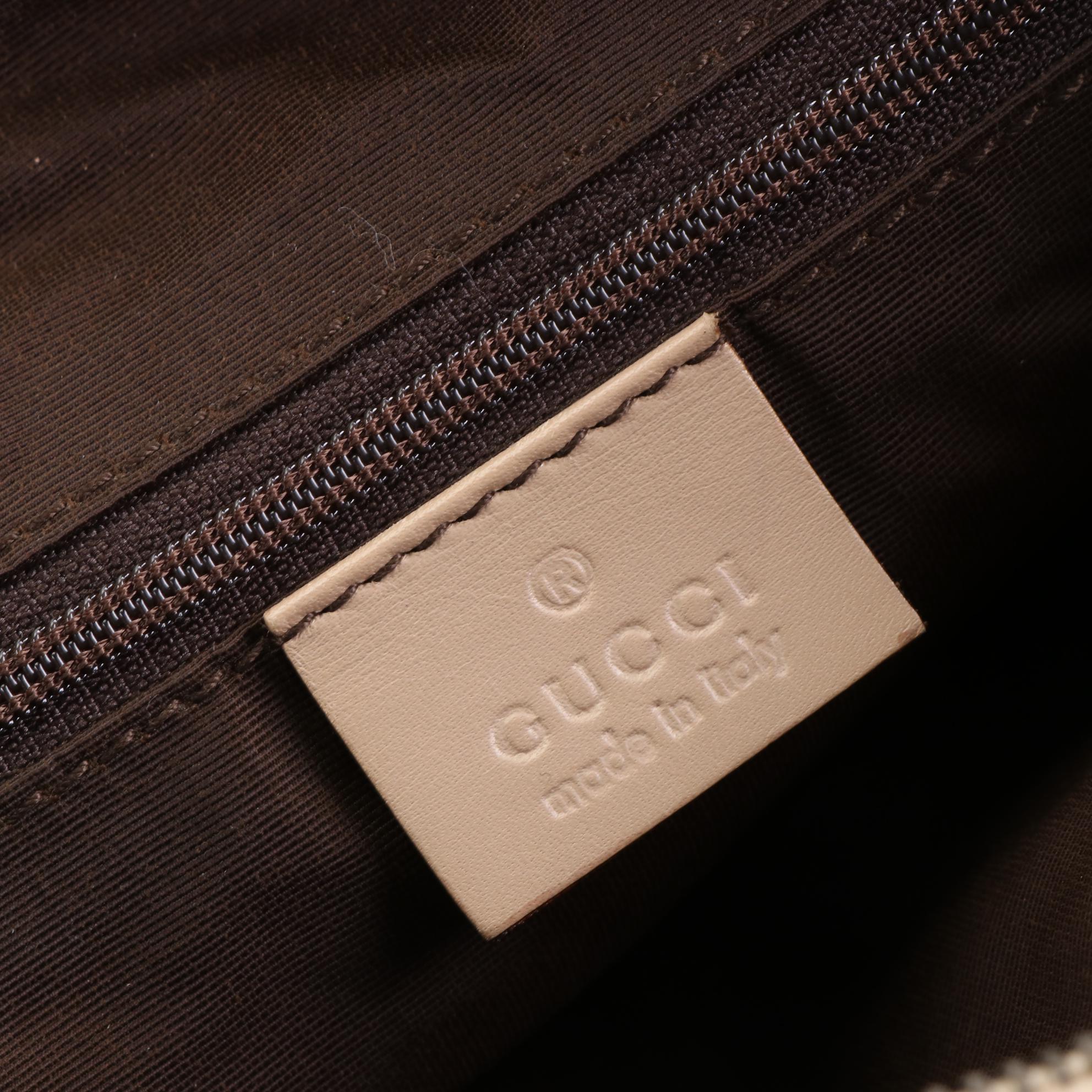 Gucci Boston Bag in GG Canvas and Leather