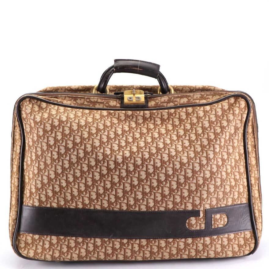 Christian Dior 24" Soft Suitcase in Dior Oblique Canvas and Leather