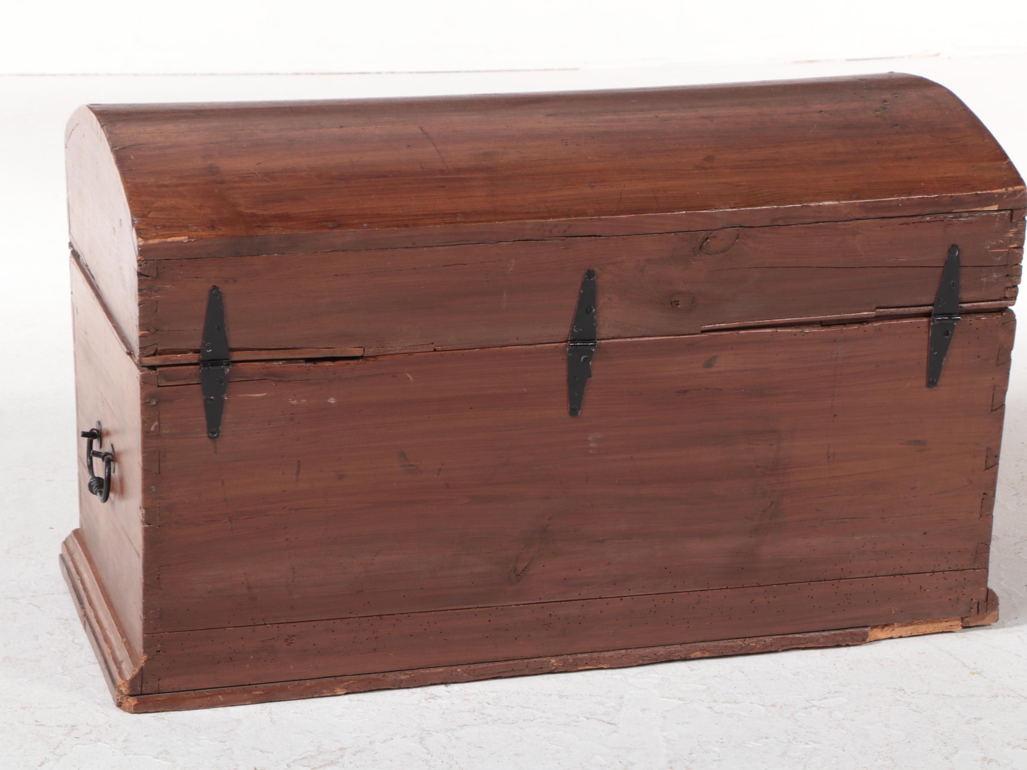 Grain-Painted Pine Dome-Top Chest, 19th Century