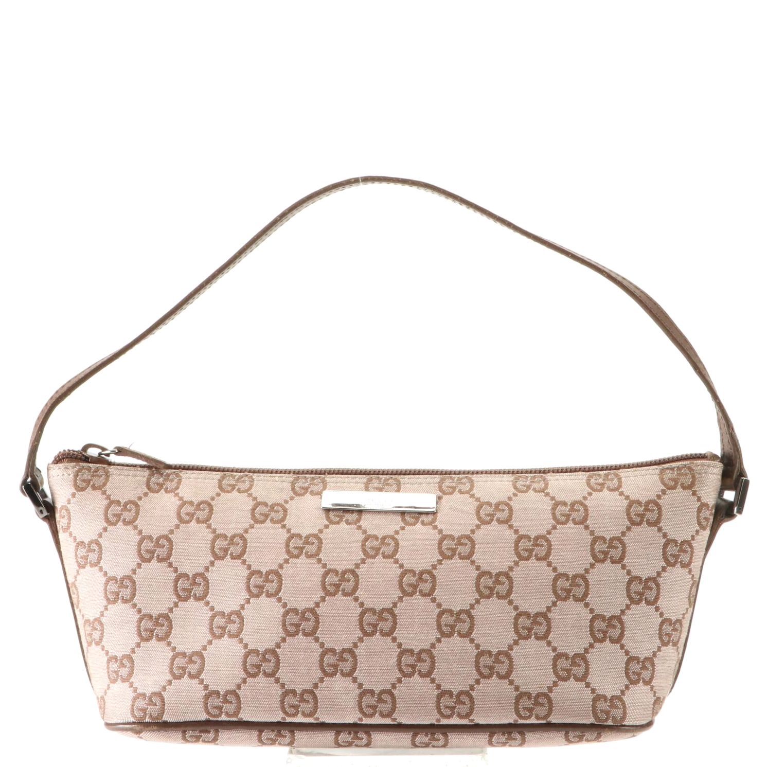 Gucci Boat Pochette in GG Canvas and Leather