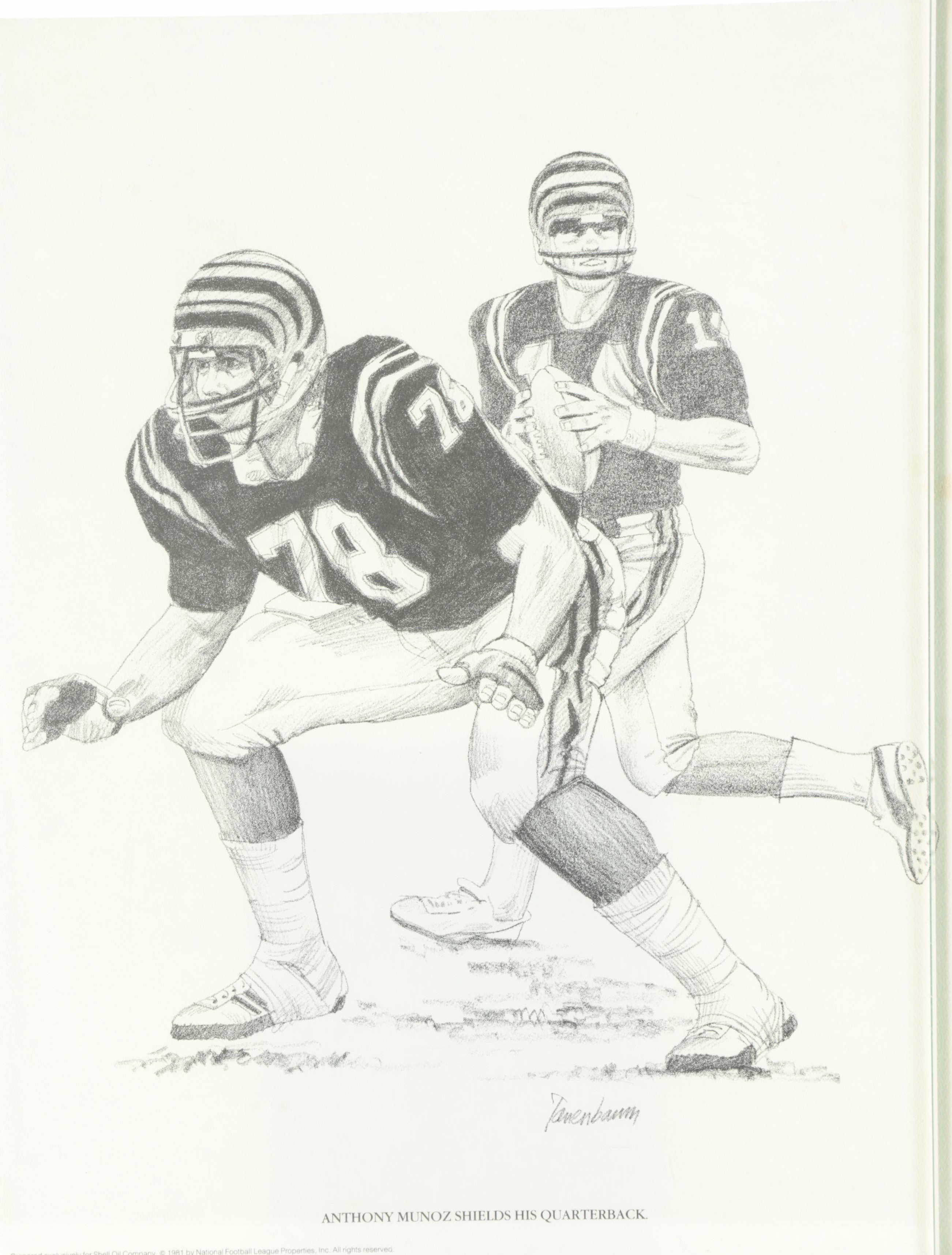 NFL "Greatest Moments" and Other Football Posters with Signed Ken Anderson