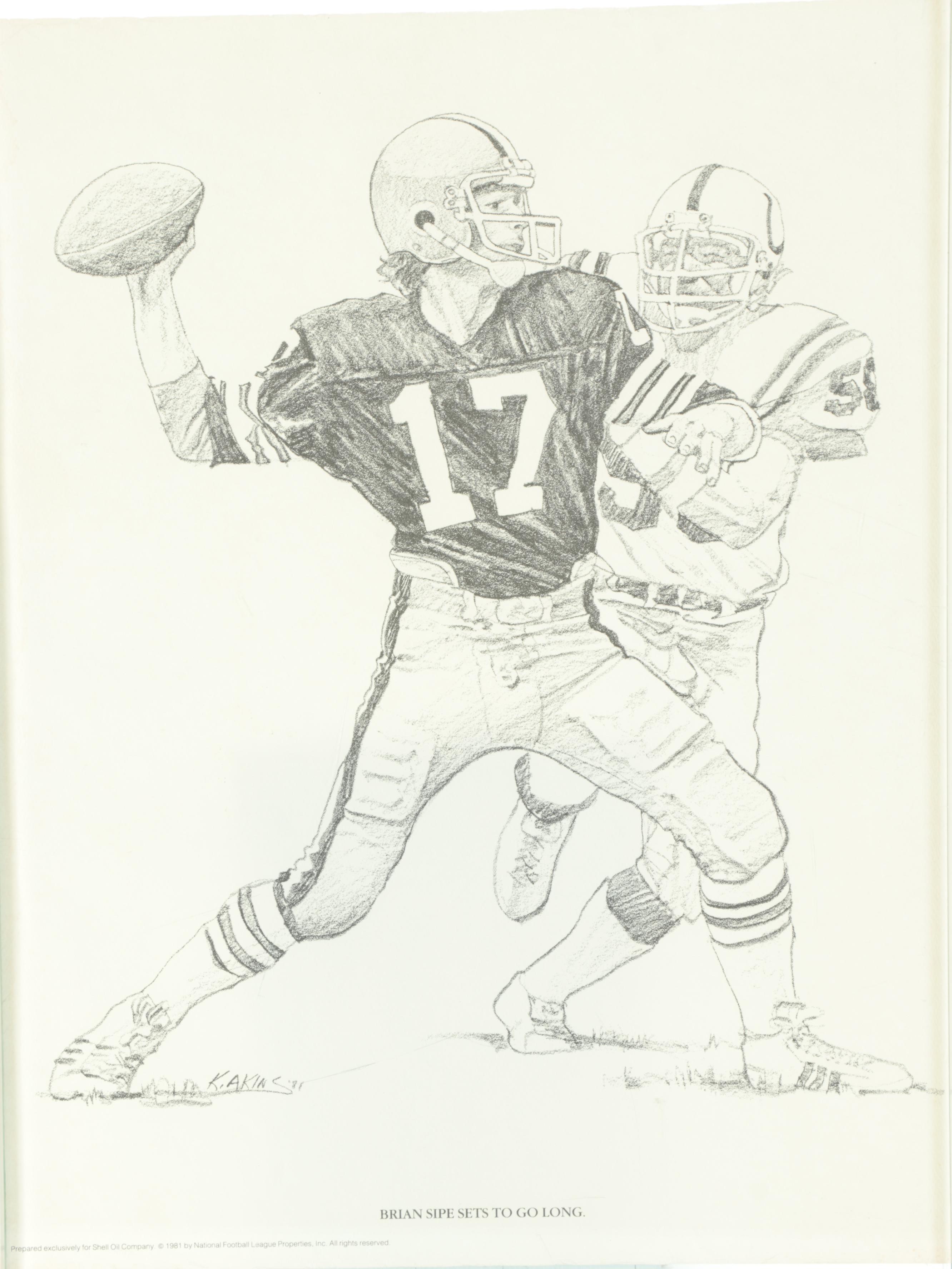 NFL "Greatest Moments" and Other Football Posters with Signed Ken Anderson