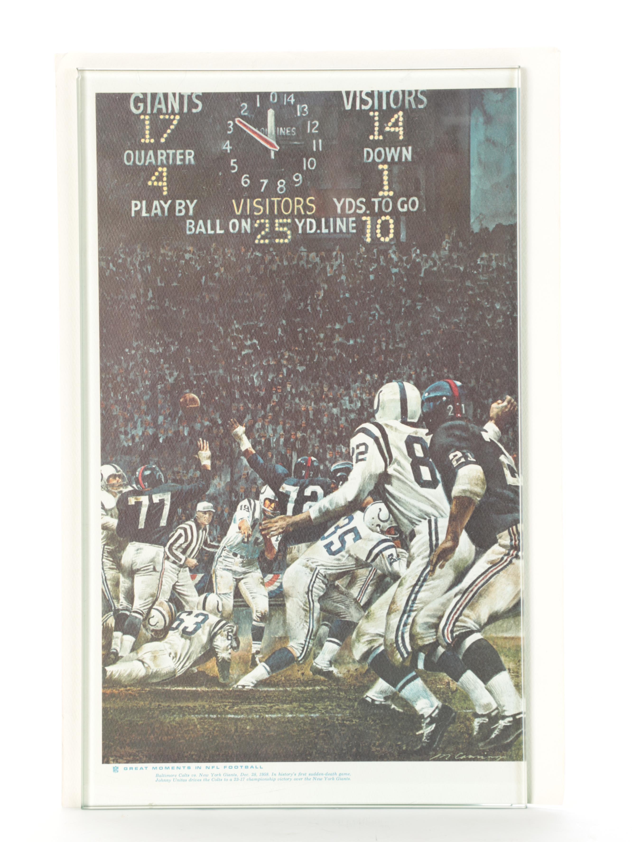 NFL "Greatest Moments" and Other Football Posters with Signed Ken Anderson