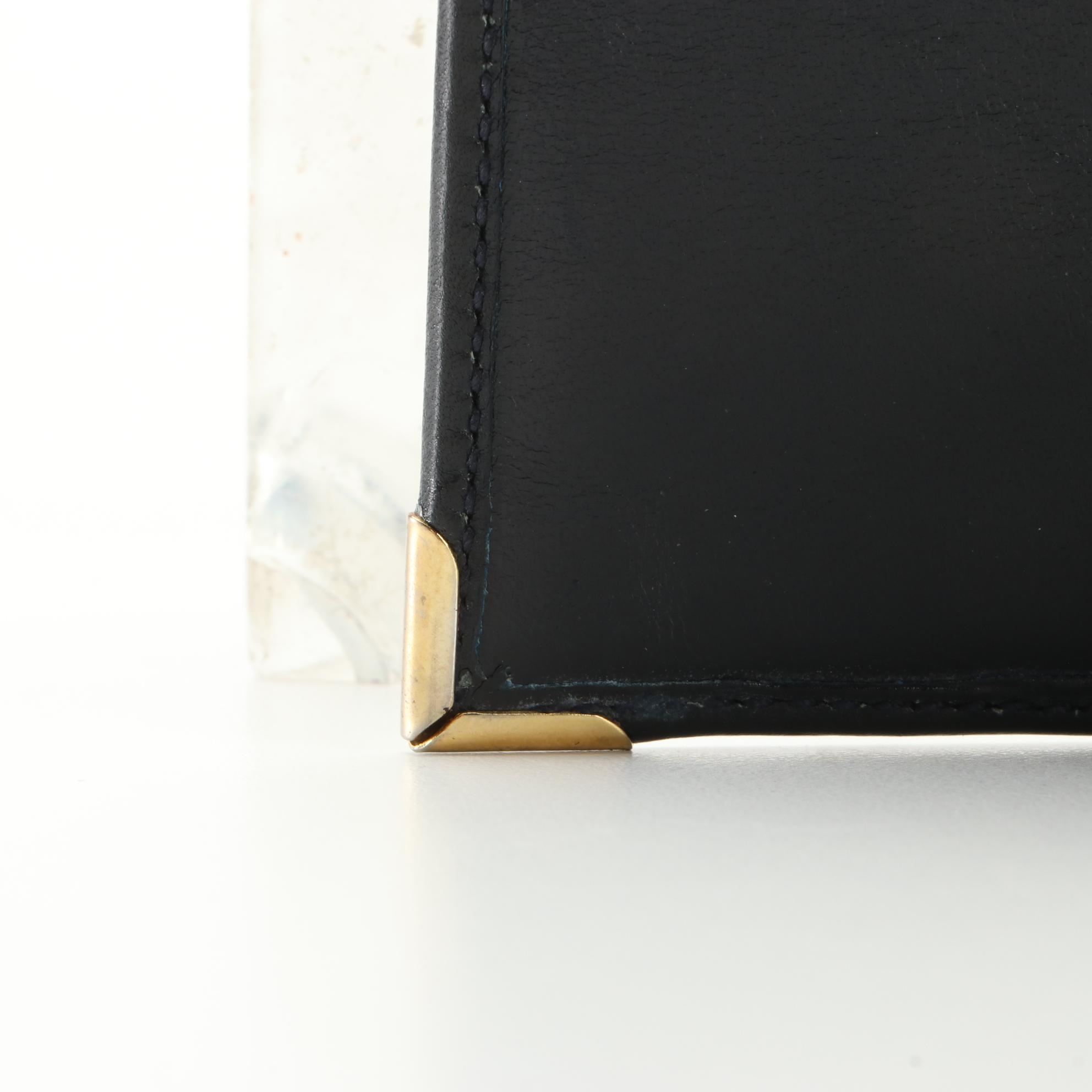 Gucci Checkbook Cover in Navy GG Supreme Canvas and Leather