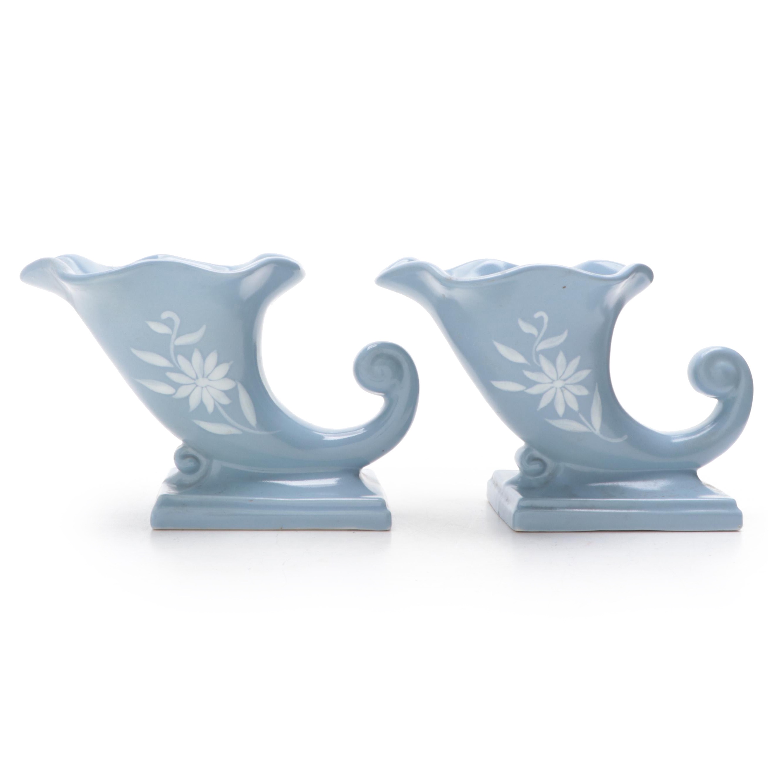 Abingdon Pottery Art Deco Style Cornucopia Vases, Mid-20th Century