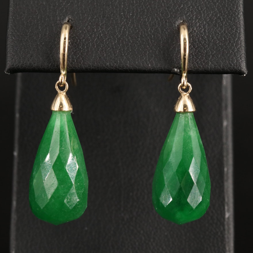 14K Quartzite Teardrop Earrings