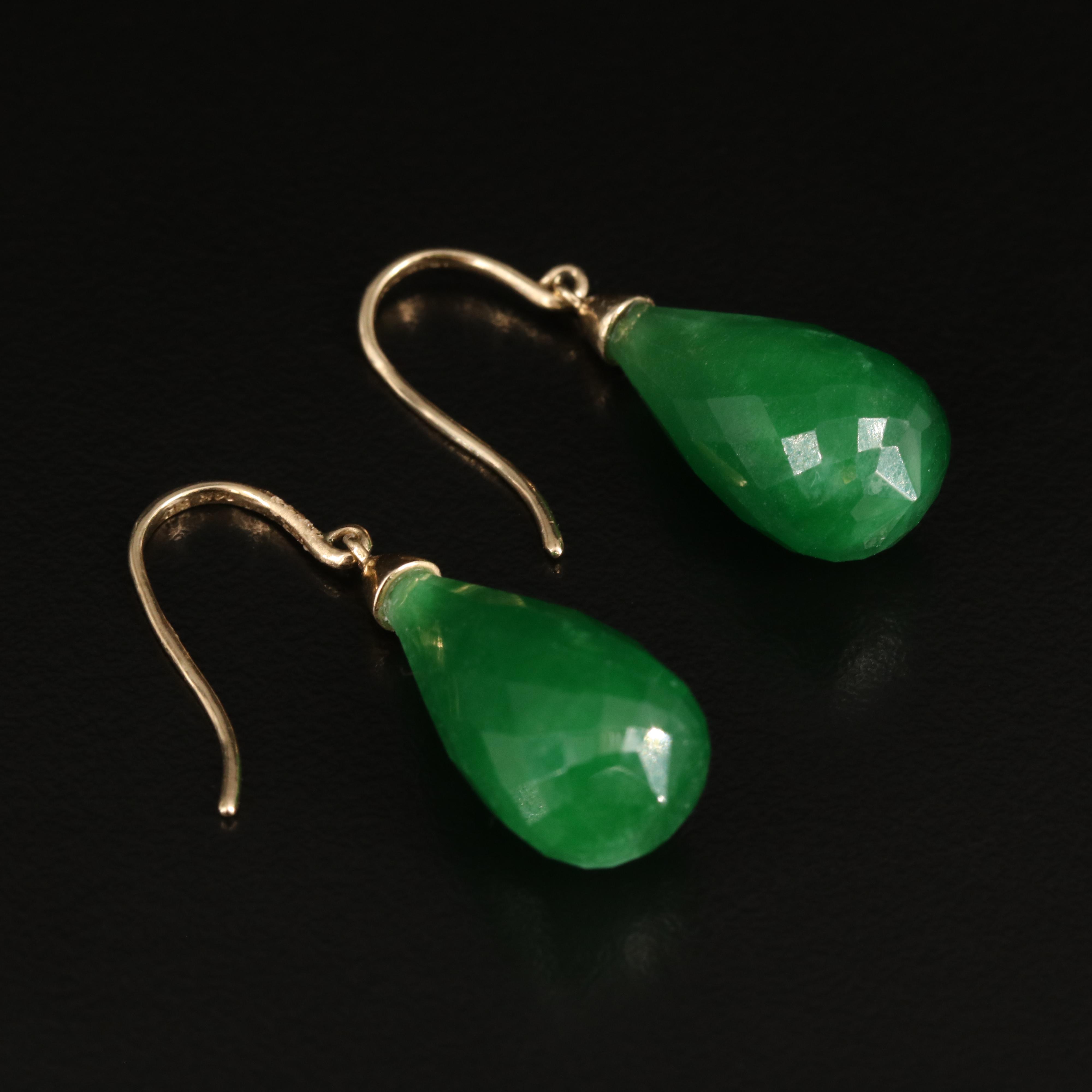 14K Quartzite Teardrop Earrings