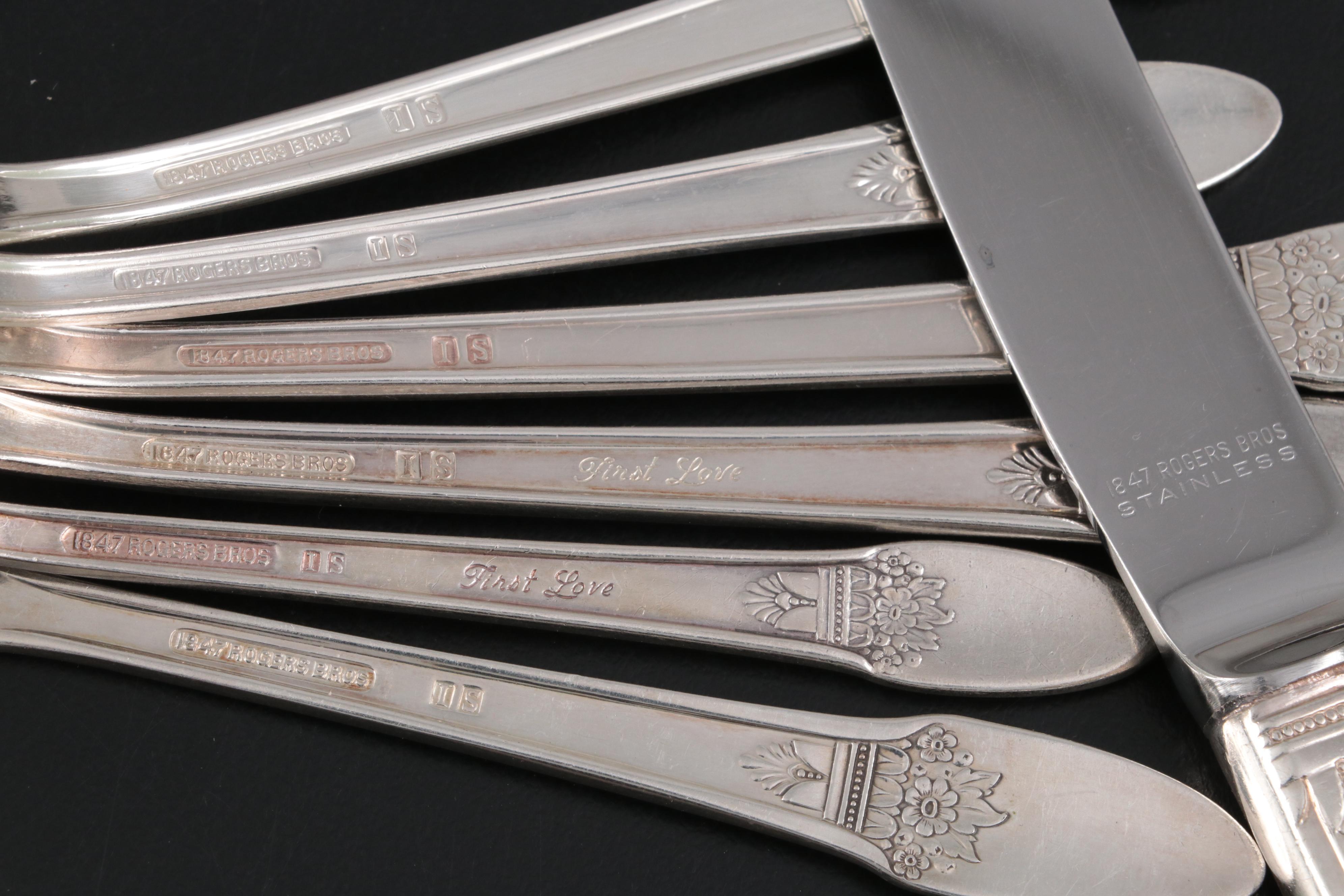 1847 Rogers Bros International Silver "First Love" Silver Plate Flatware