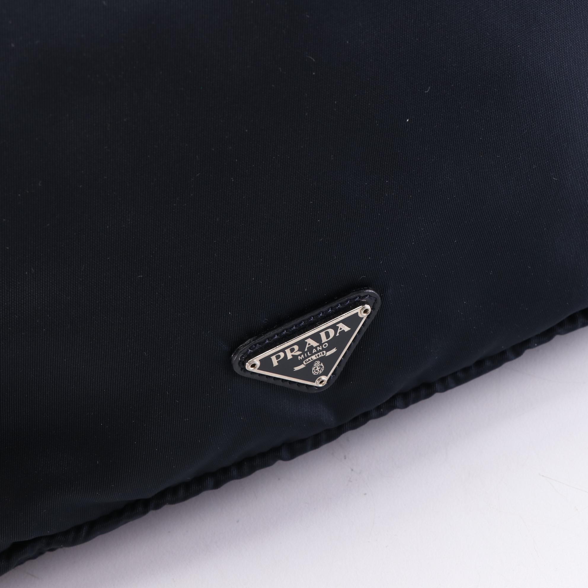 Prada Travel Zip Pouch in Navy Blue Nylon