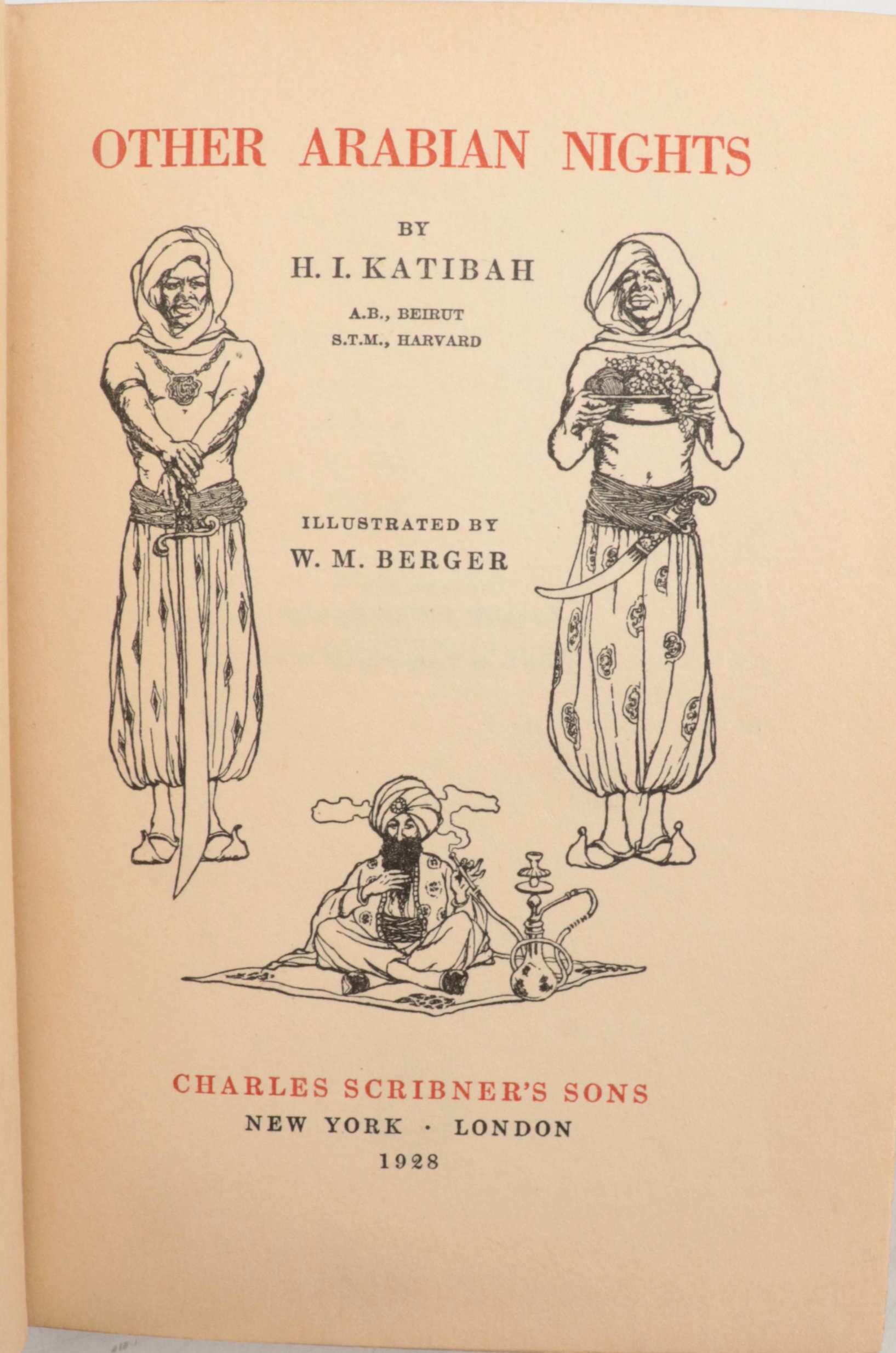 First Edition "Other Arabian Nights" by H. I. Katibah and More, Early 20th C.