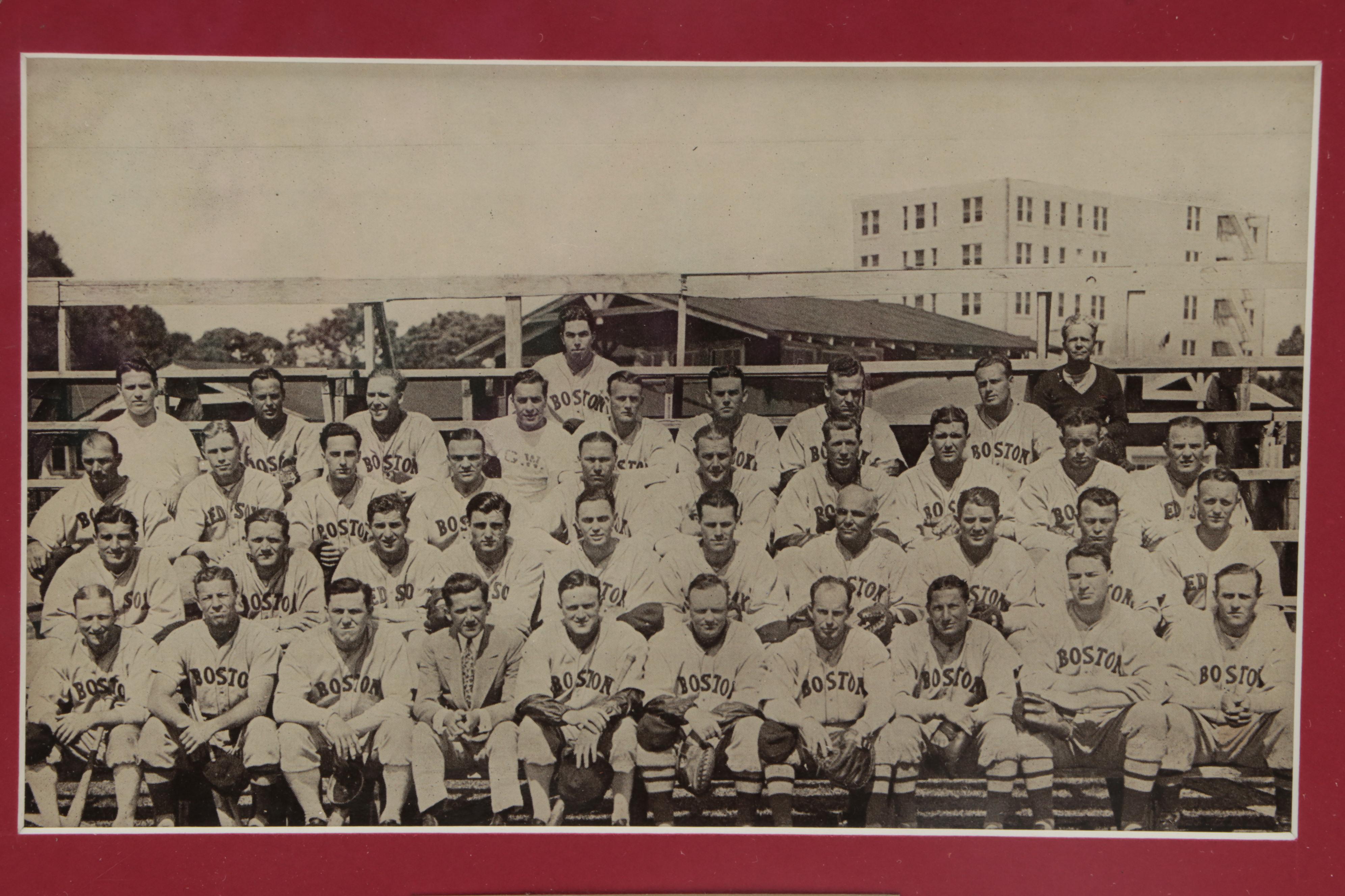 1935 R311 Boston Red Sox Team National Chicle Baseball Photo in Mat Frame