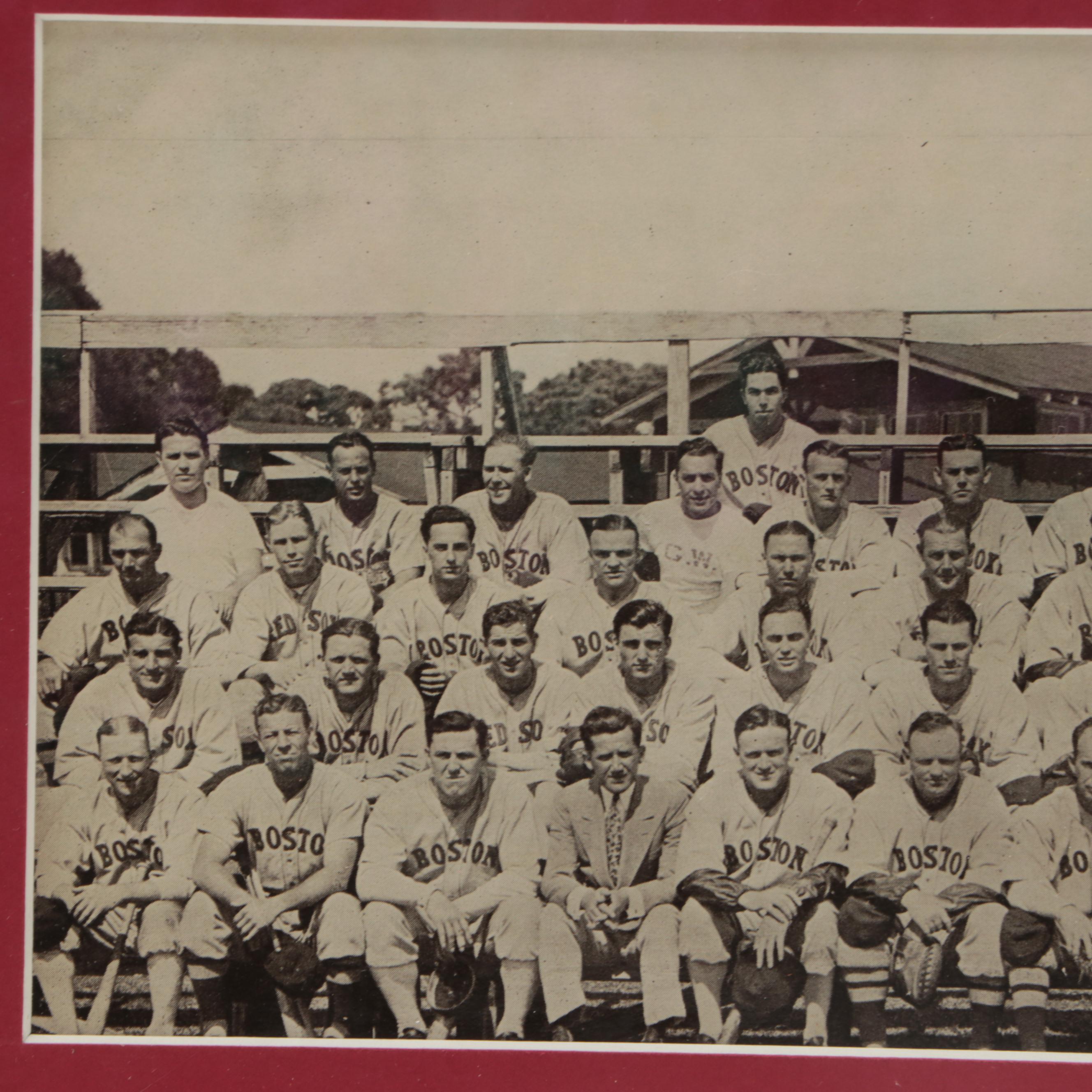 1935 R311 Boston Red Sox Team National Chicle Baseball Photo in Mat Frame
