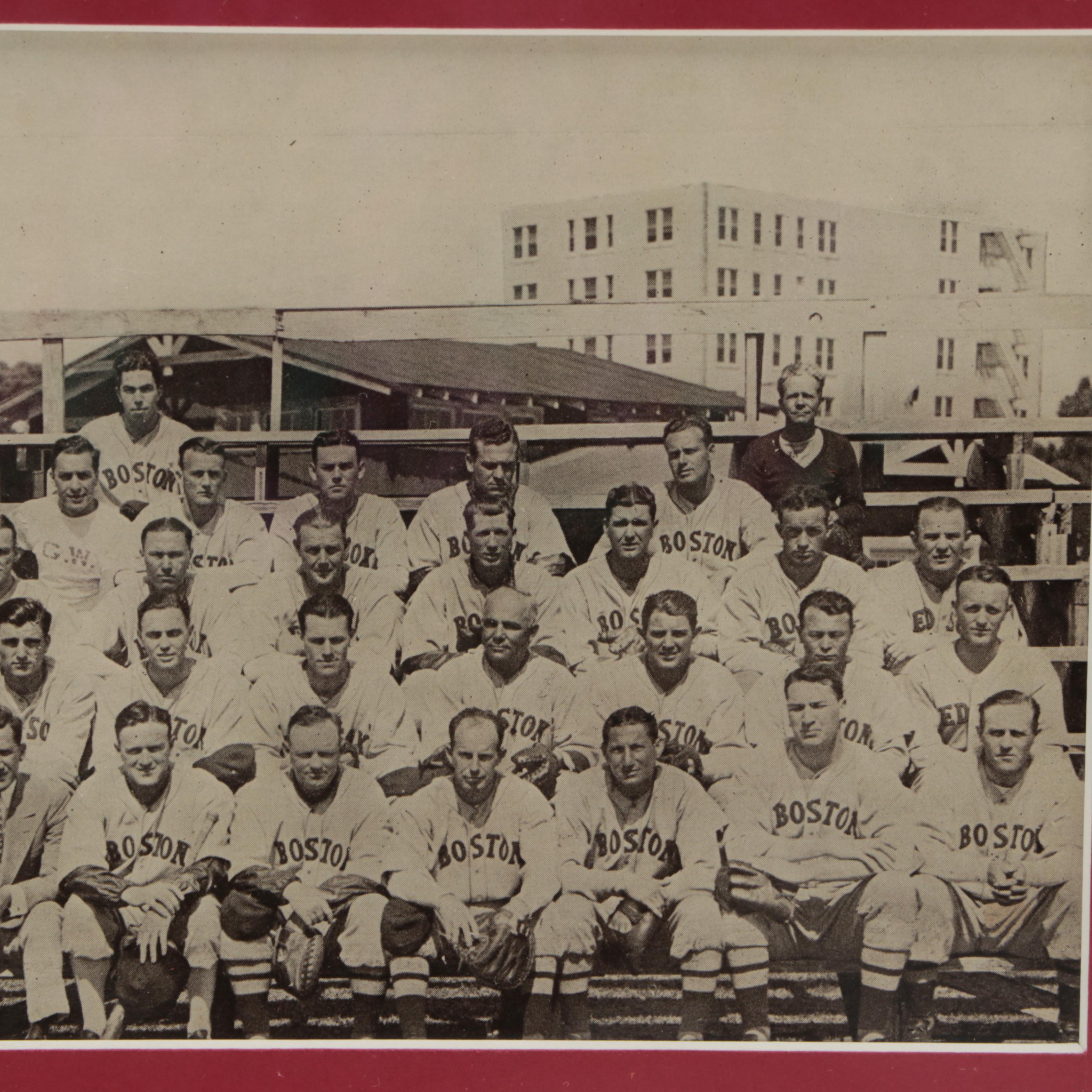 1935 R311 Boston Red Sox Team National Chicle Baseball Photo in Mat Frame