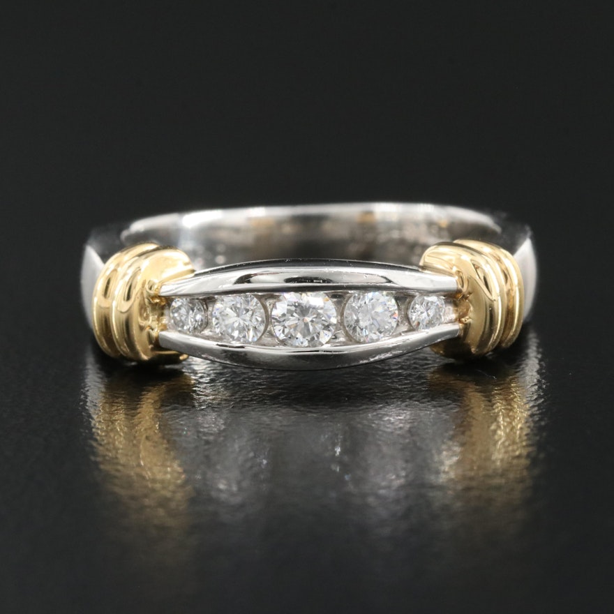 Platinum 0.31 CTW Diamond Ring with 18K Accents