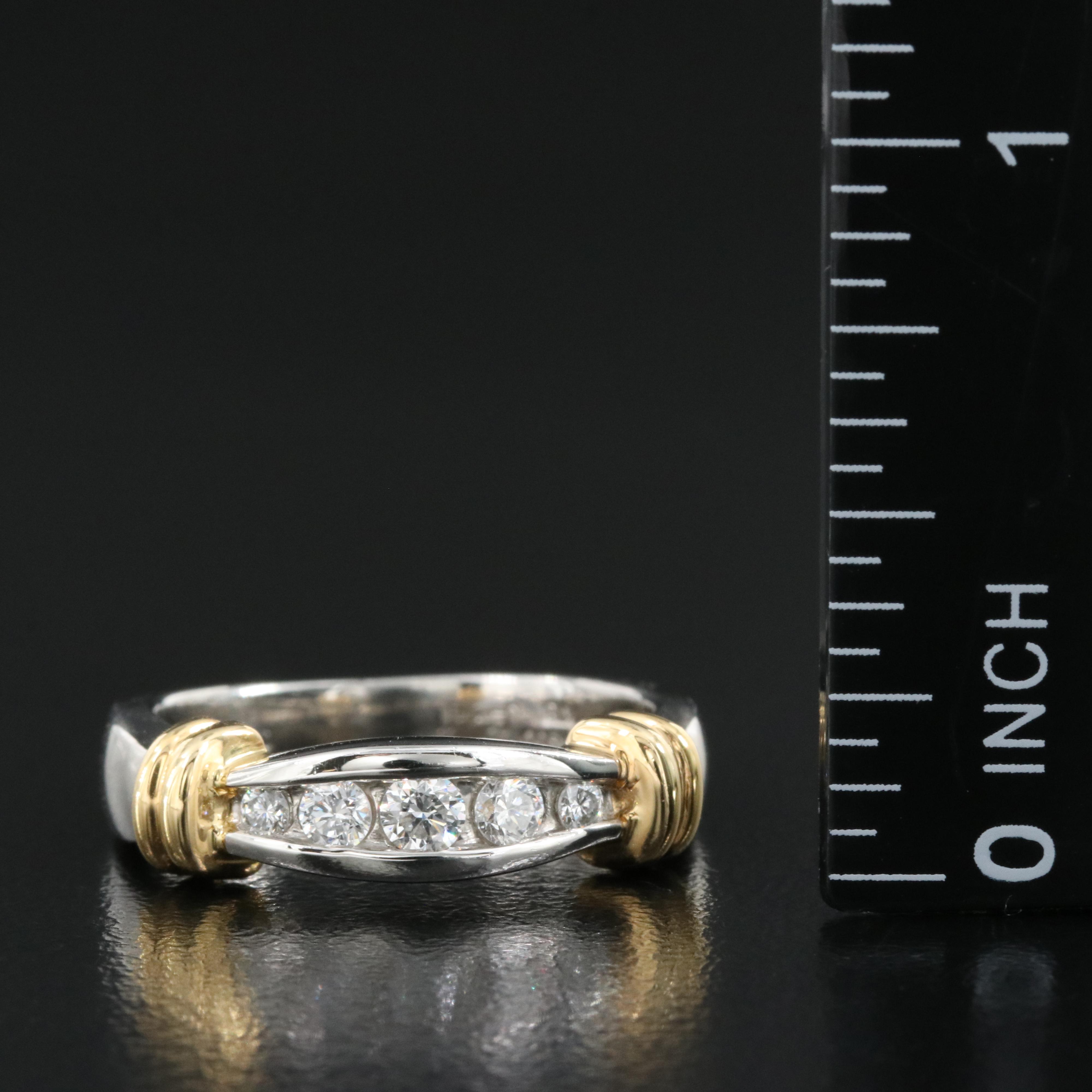 Platinum 0.31 CTW Diamond Ring with 18K Accents