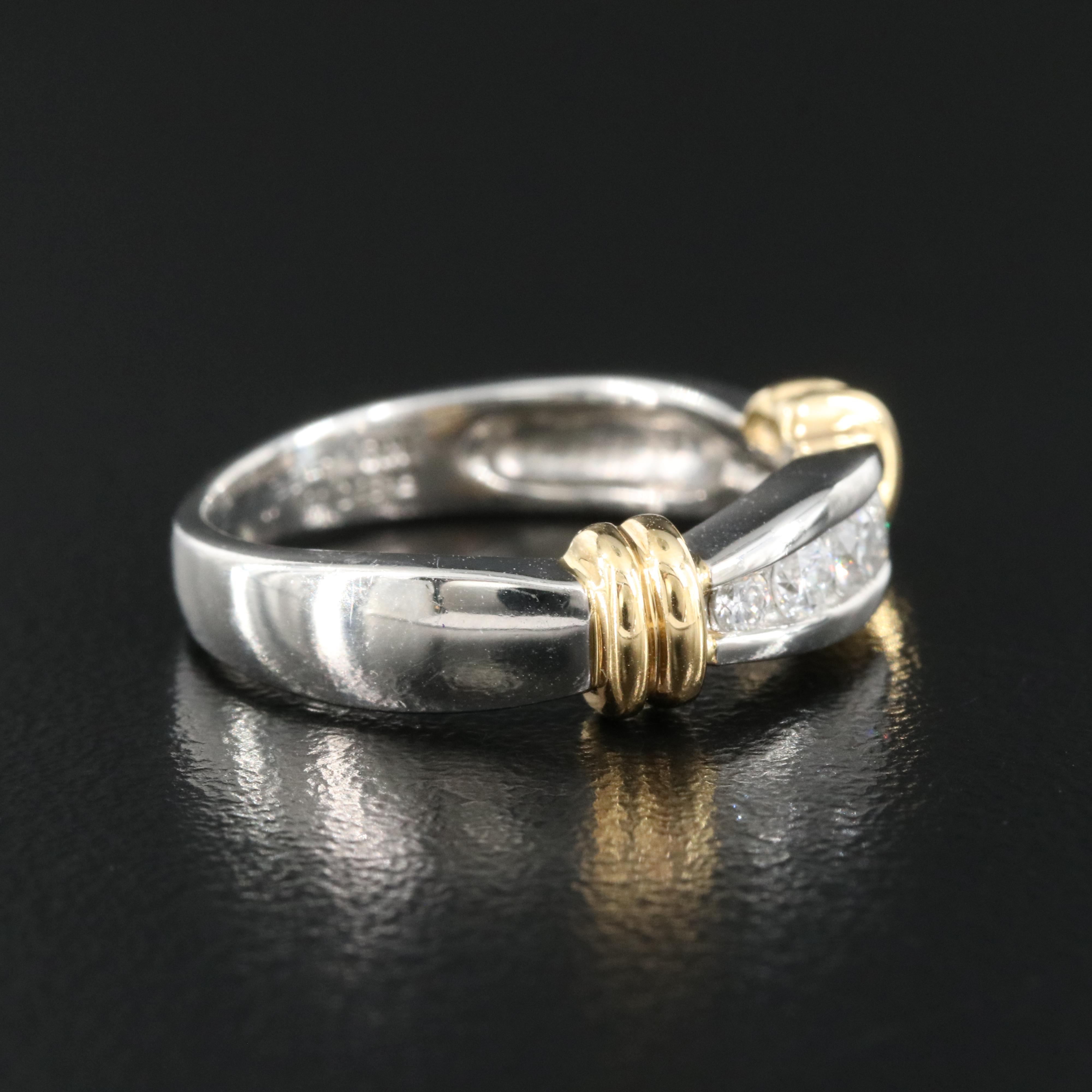 Platinum 0.31 CTW Diamond Ring with 18K Accents