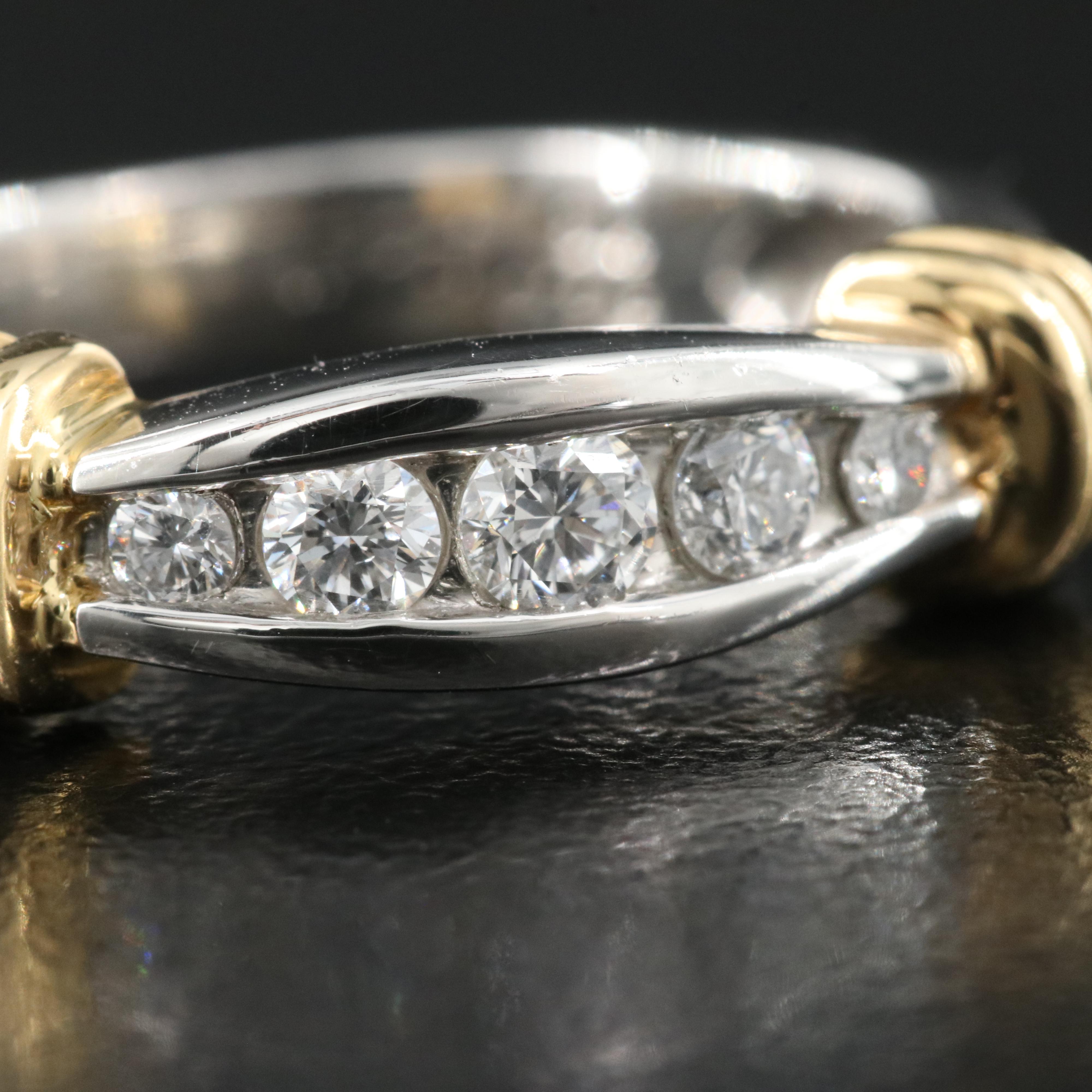 Platinum 0.31 CTW Diamond Ring with 18K Accents