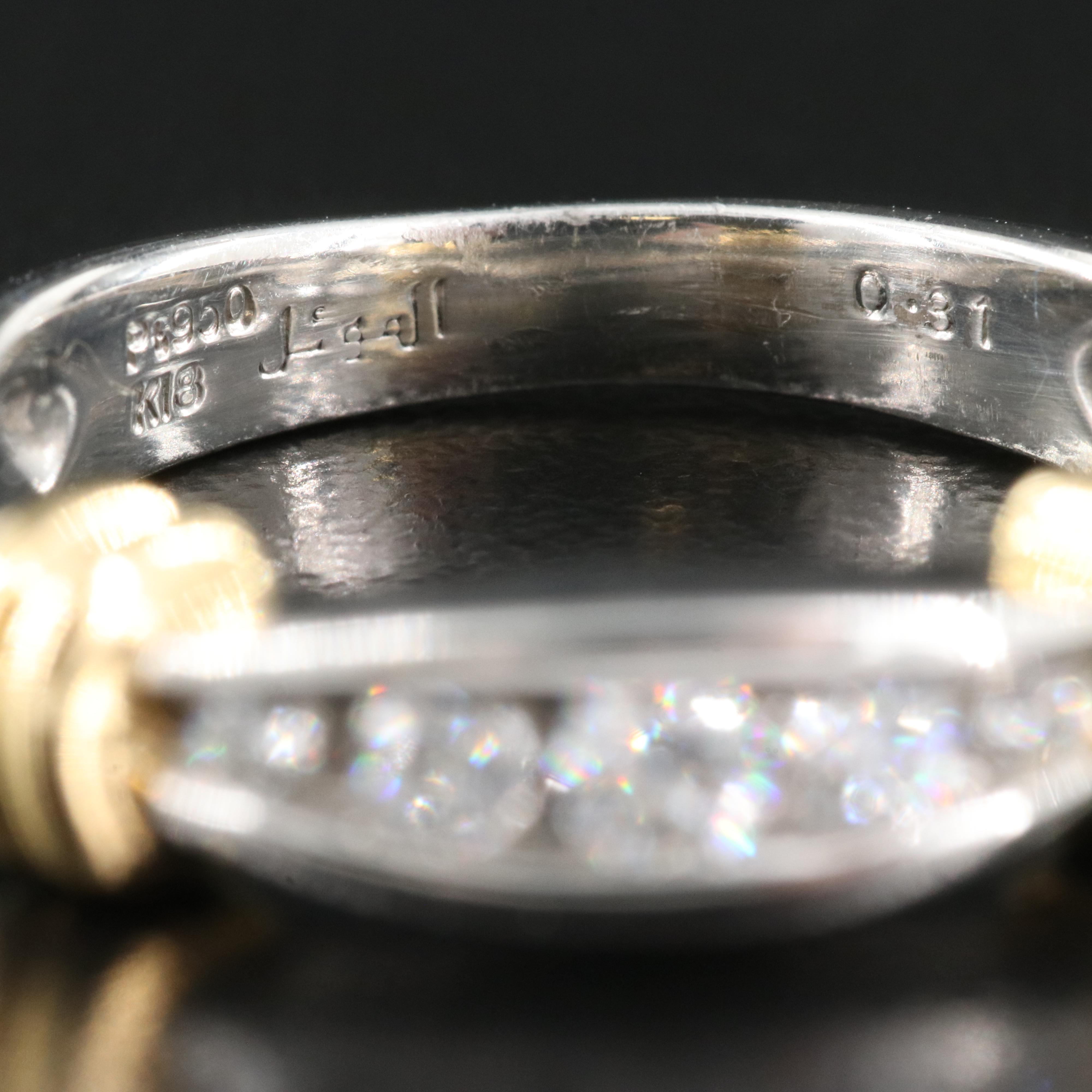 Platinum 0.31 CTW Diamond Ring with 18K Accents