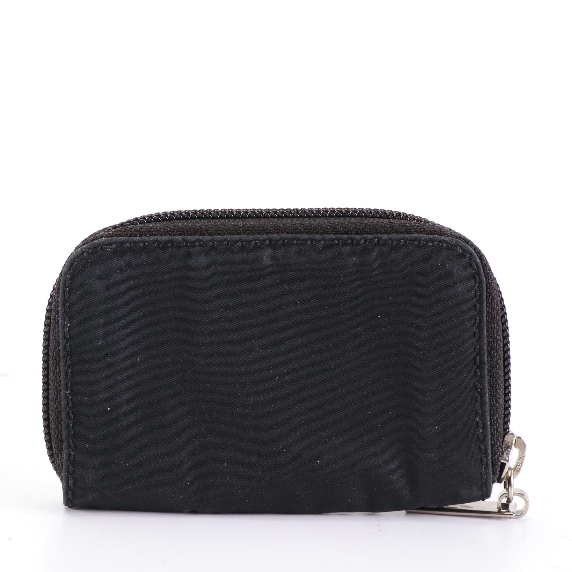 Bottega Veneta Small Zip-Around Coin Purse in Black Nylon
