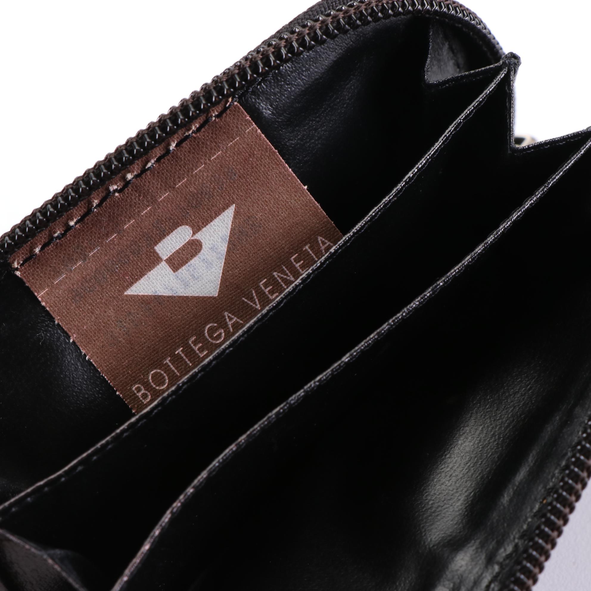 Bottega Veneta Small Zip-Around Coin Purse in Black Nylon