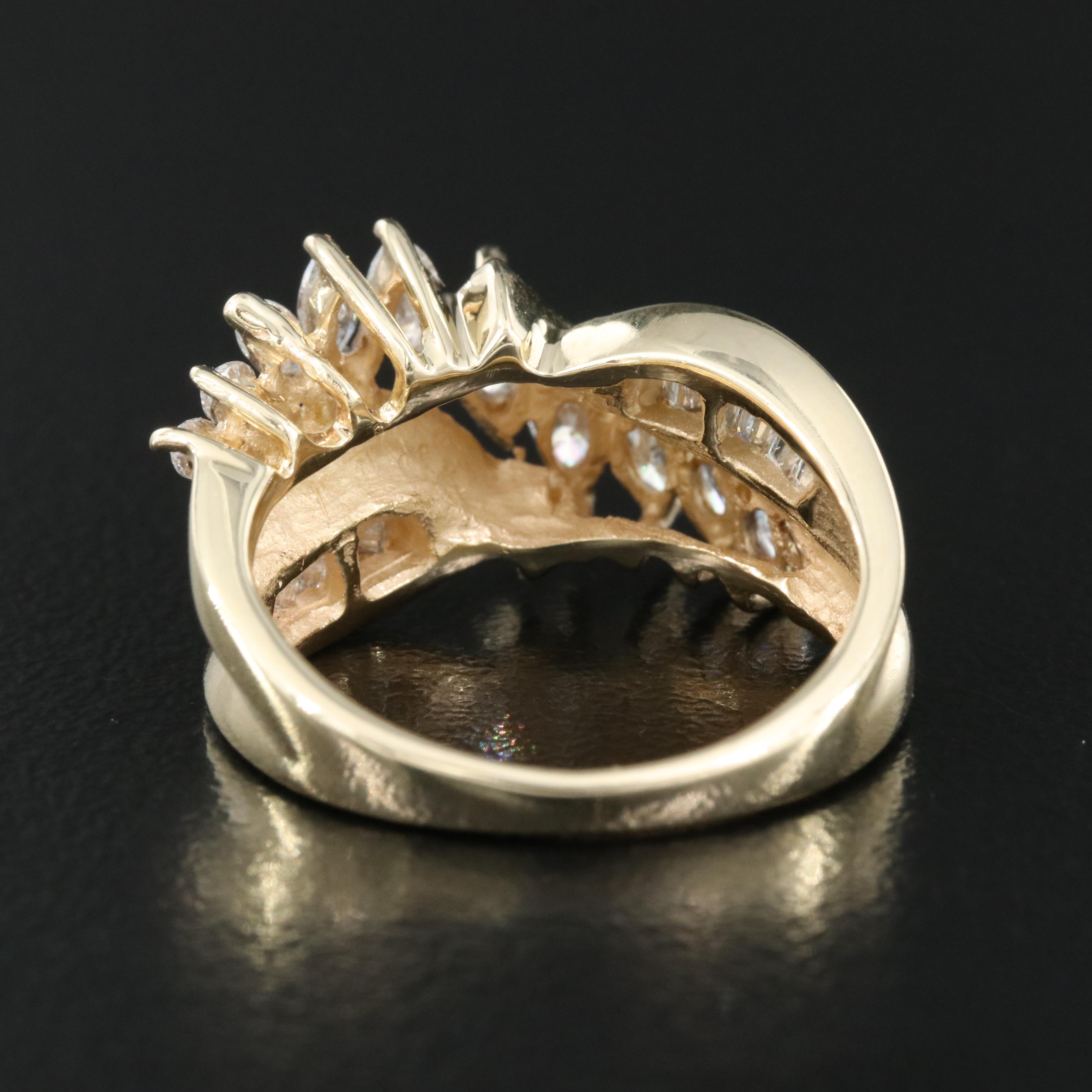 14K 1.11 CTW Diamond Crossover Ring