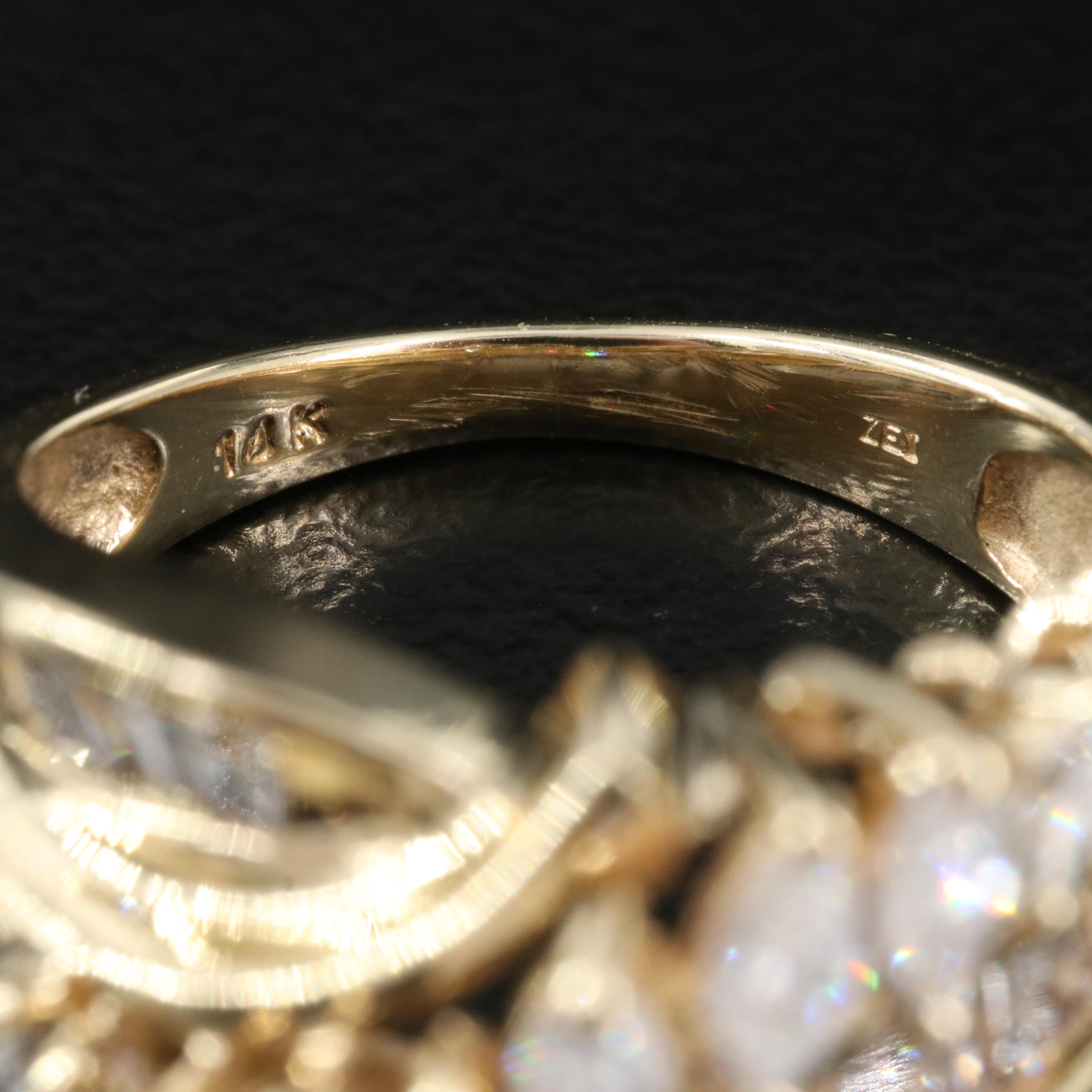 14K 1.11 CTW Diamond Crossover Ring