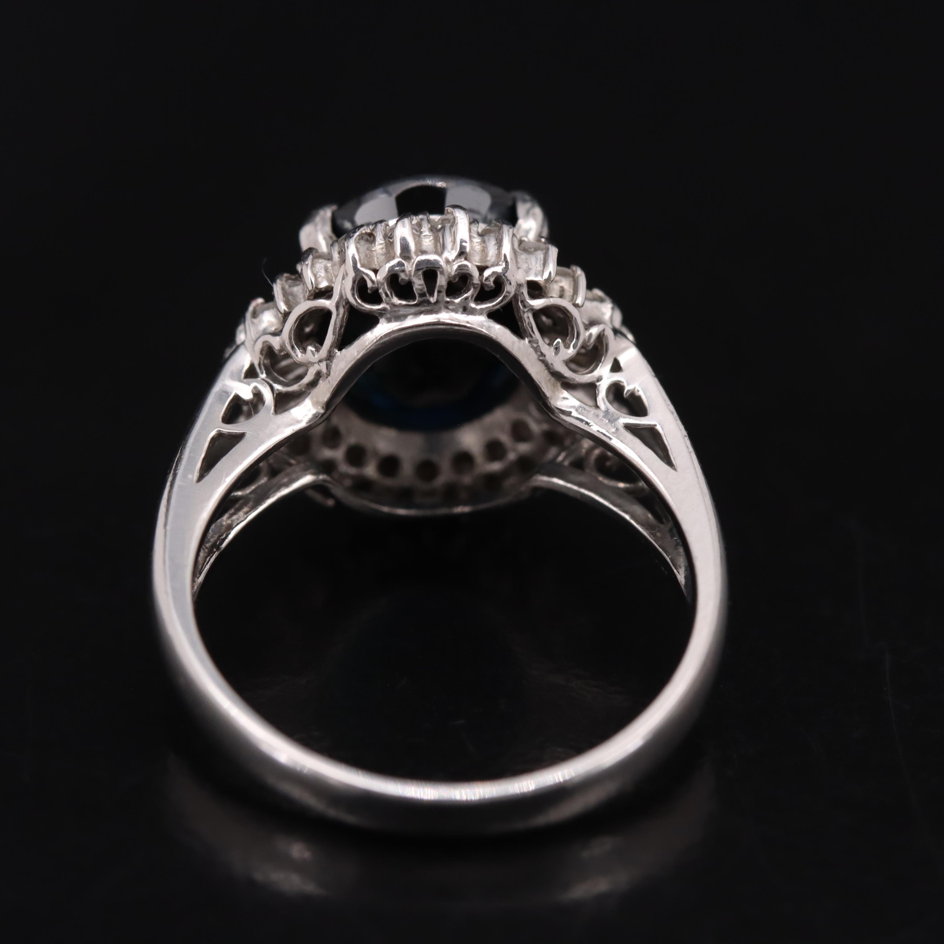 Platinum Sapphire and Diamond Ring