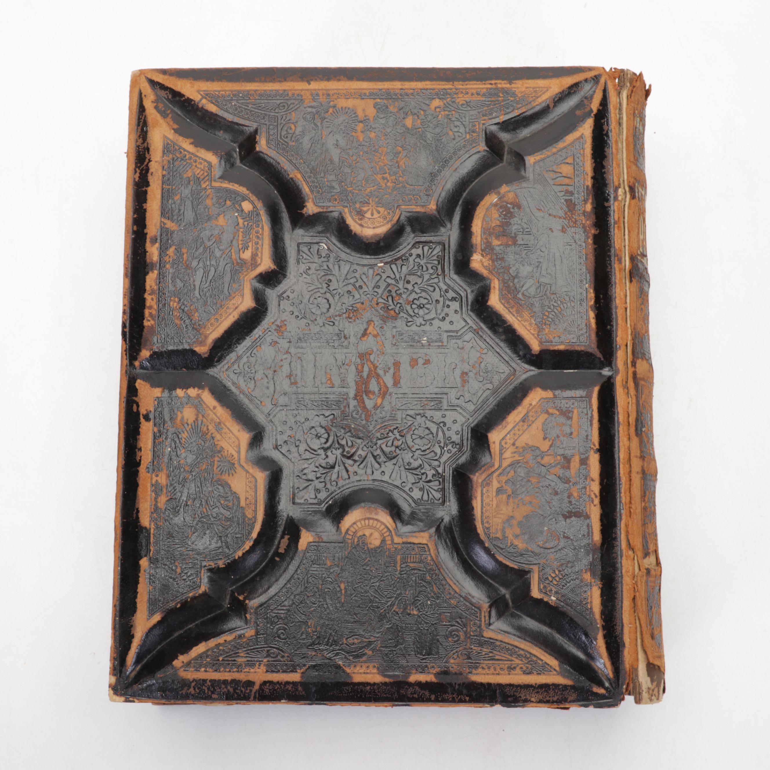 Leather Bound Self-Pronouncing Holy Bible, 1892