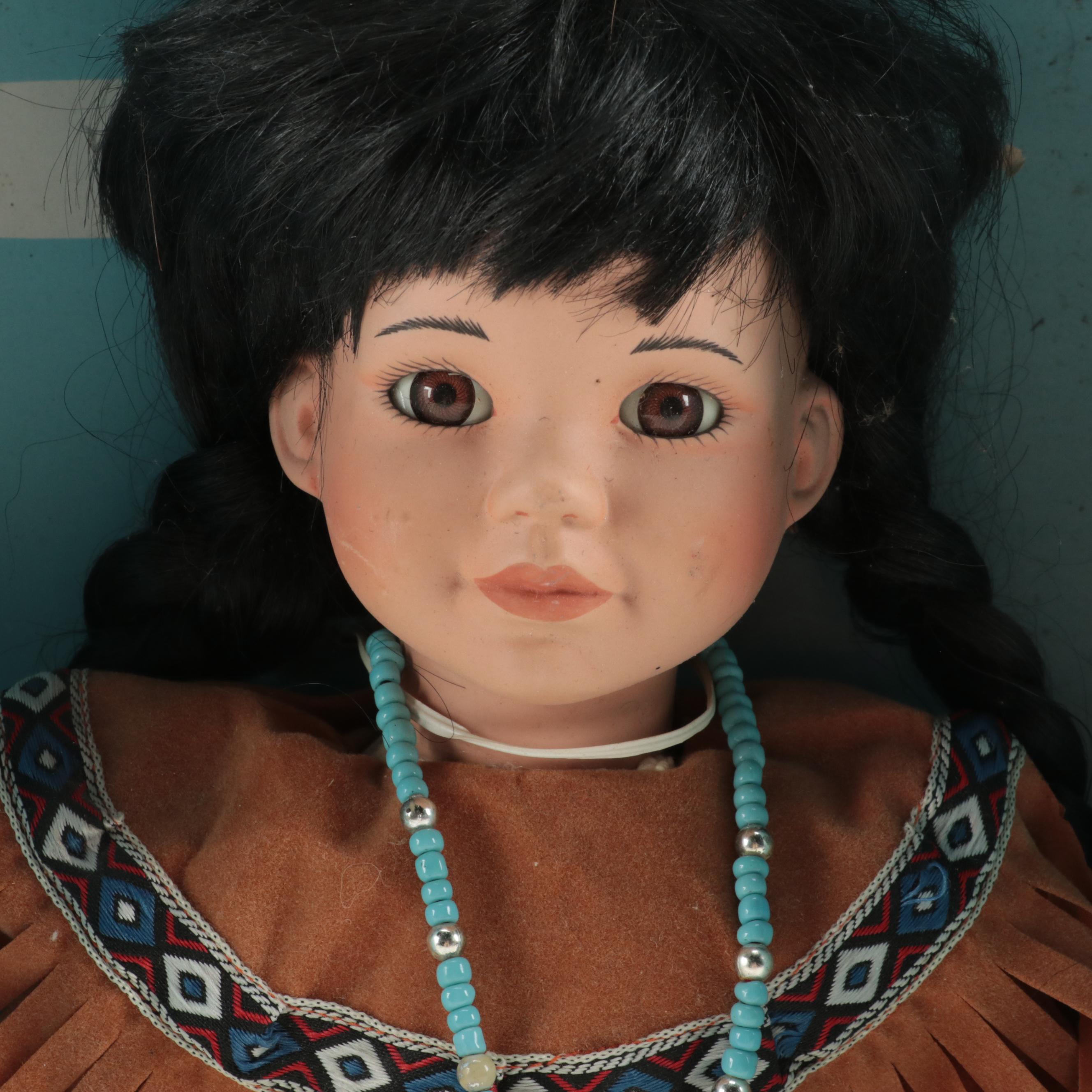 Royal Heirloom and Emerald Collection Native American Style Bisque Dolls