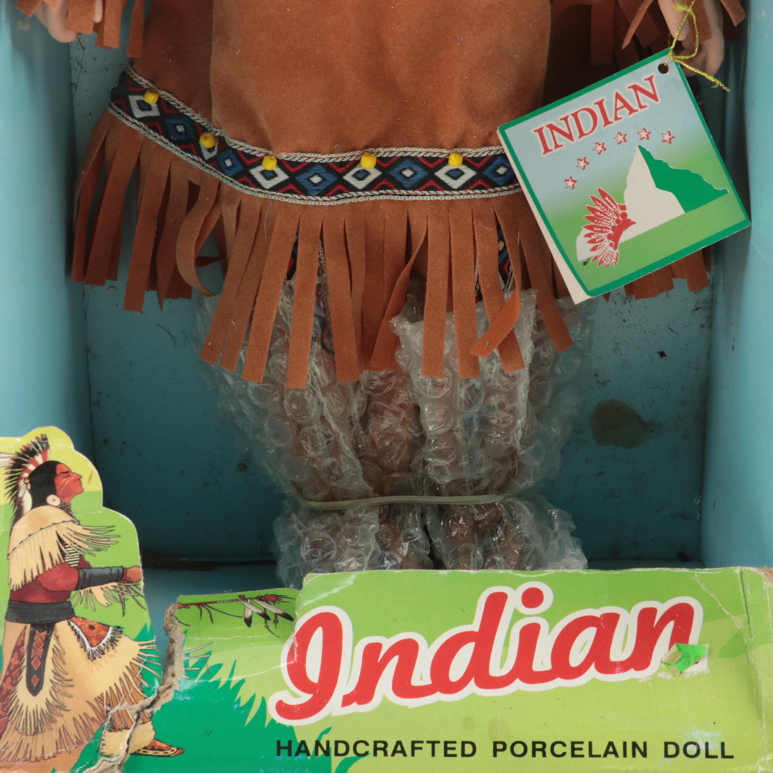 Royal Heirloom and Emerald Collection Native American Style Bisque Dolls