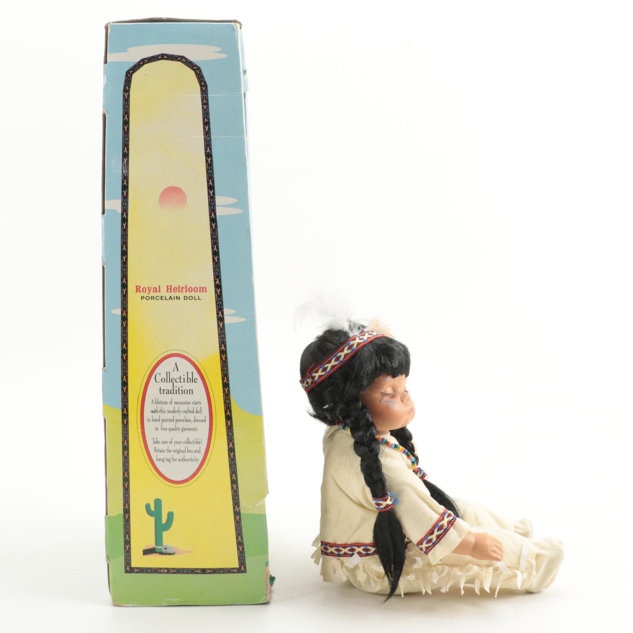 Royal Heirloom and Emerald Collection Native American Style Bisque Dolls