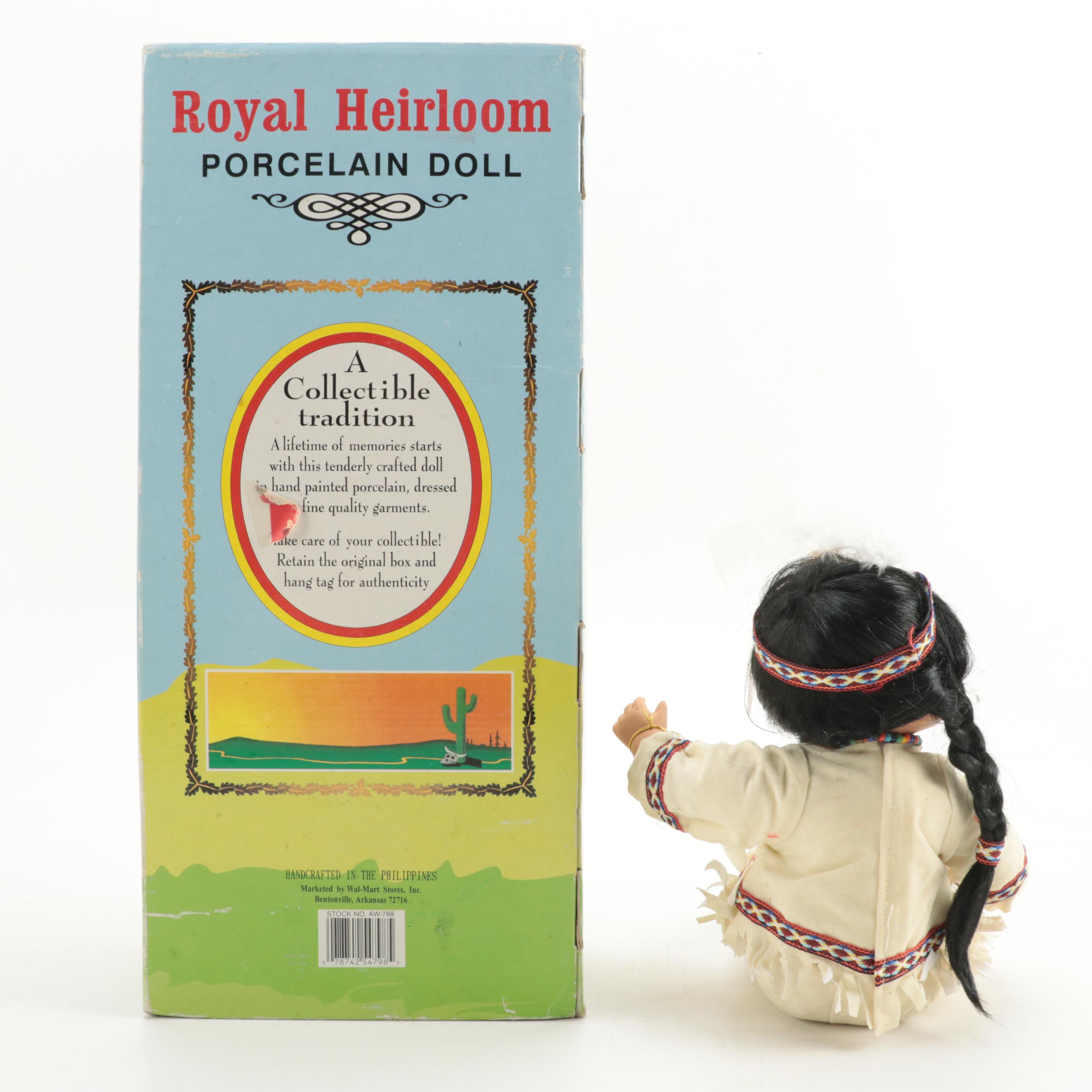 Royal Heirloom and Emerald Collection Native American Style Bisque Dolls