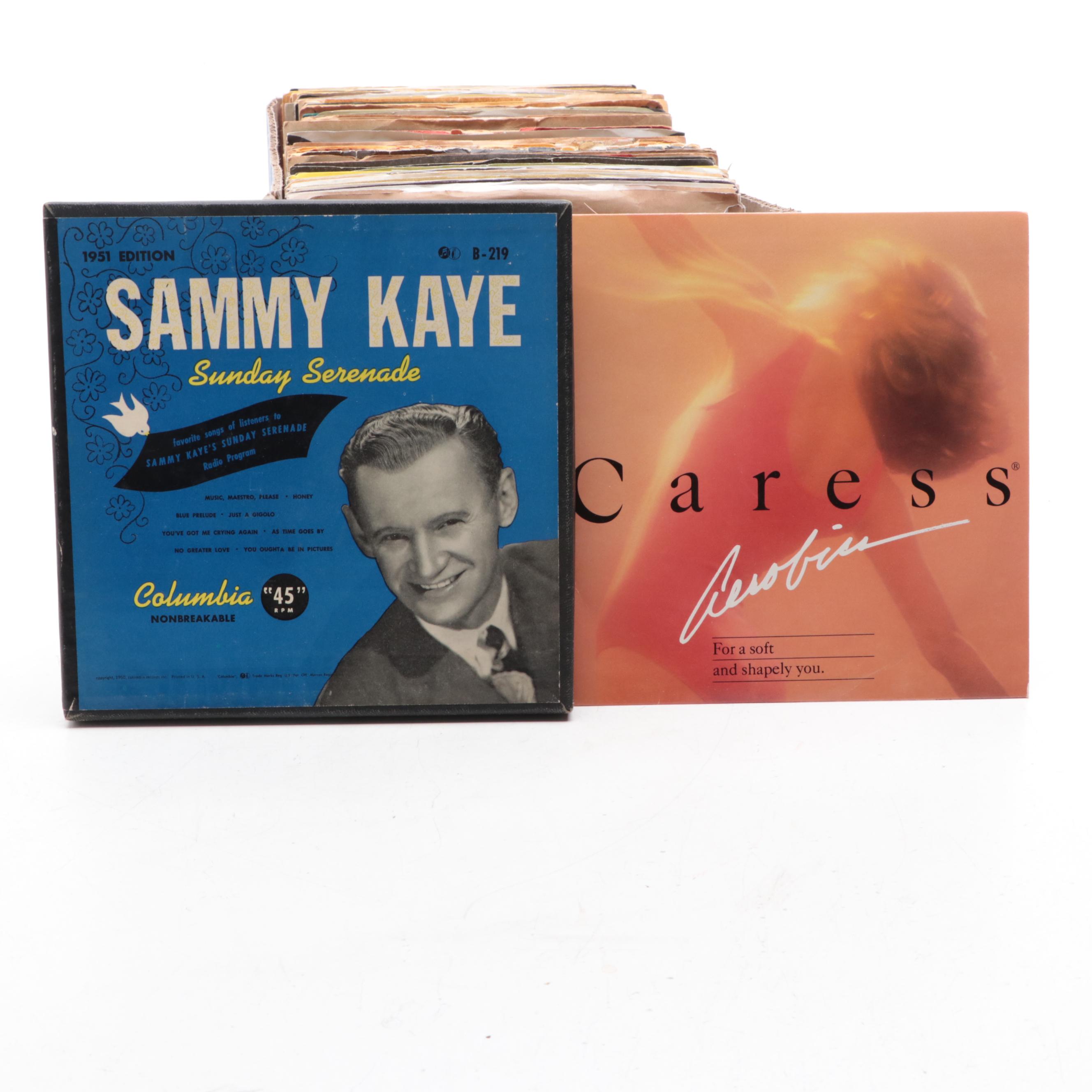 Sammy Kaye, Nat King Cole, Linda Ronstadt and More 45 RPM Vinyl Records