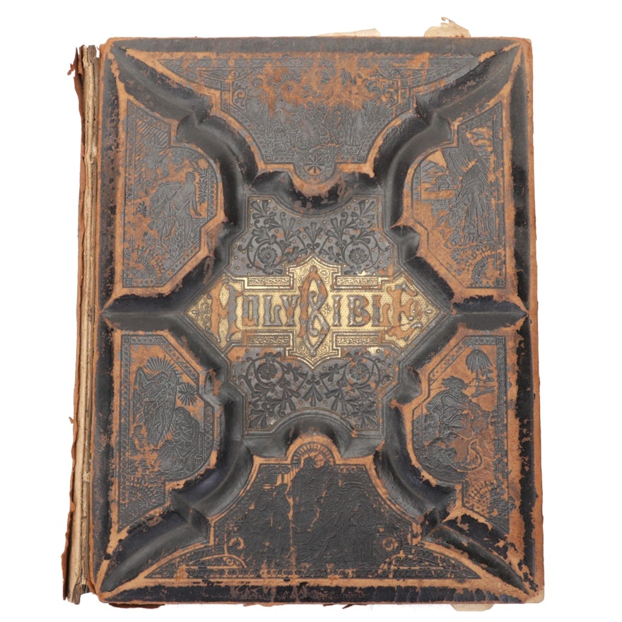 Leather Bound Self-Pronouncing Holy Bible, 1892