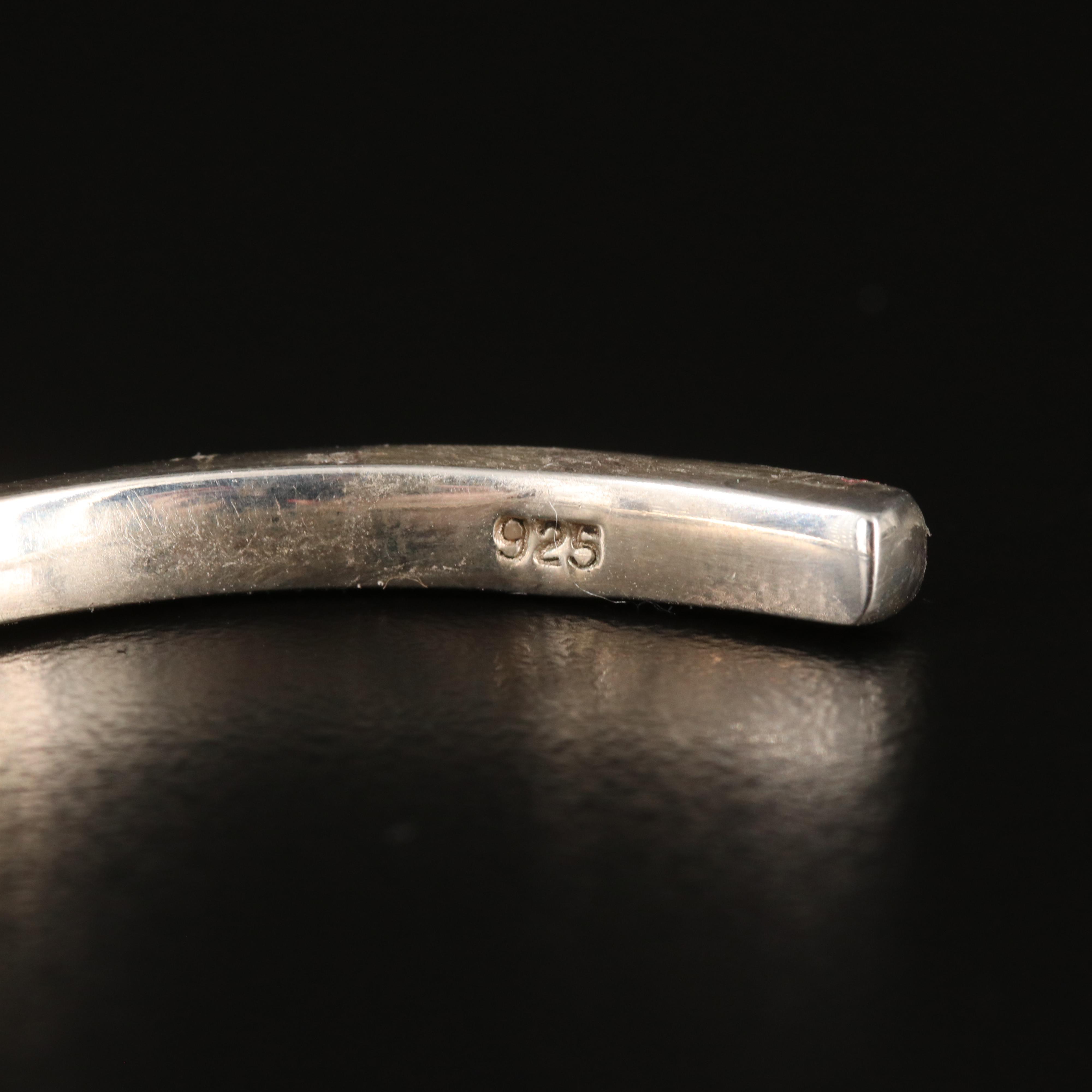 Sterling Cuff, Hinged Bangle and Circle Link Bracelets