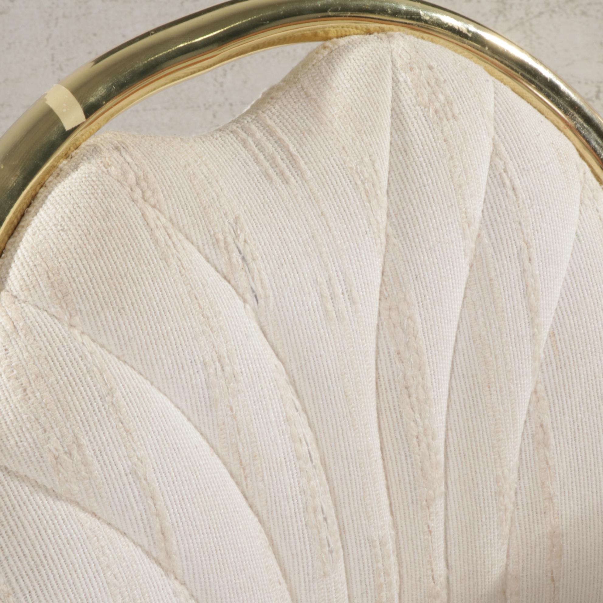 Chromcraft Modernist Oak and Brass Seven-Piece Dining Set, circa 1980