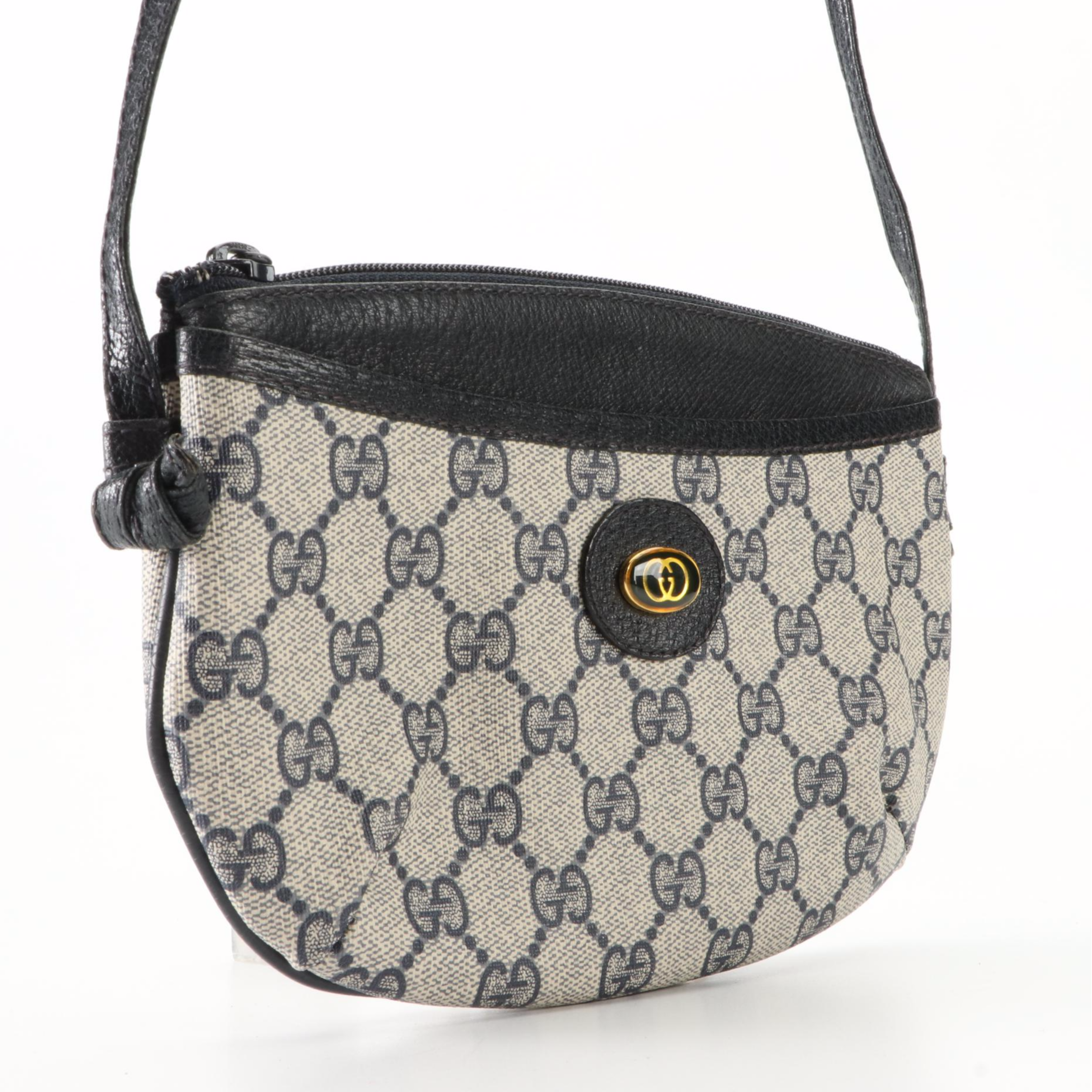 Gucci Accessory Collection Crossbody Bag in Navy GG Supreme Canvas and Leather