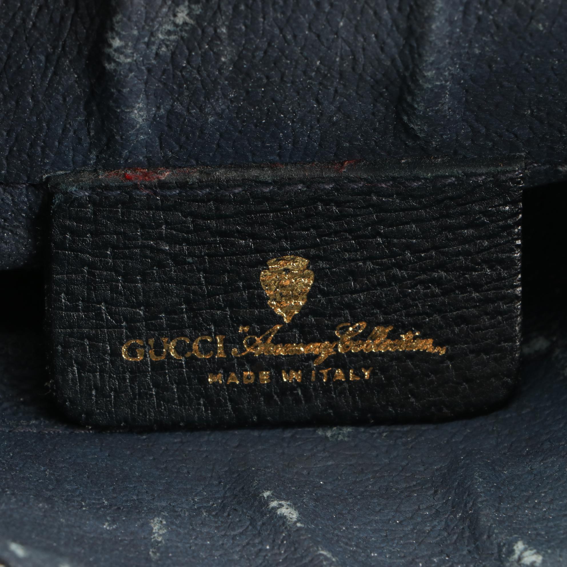 Gucci Accessory Collection Crossbody Bag in Navy GG Supreme Canvas and Leather