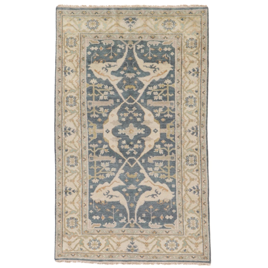 4'11 x 8'4 Hand-Knotted Indo-Turkish Oushak Area Rug