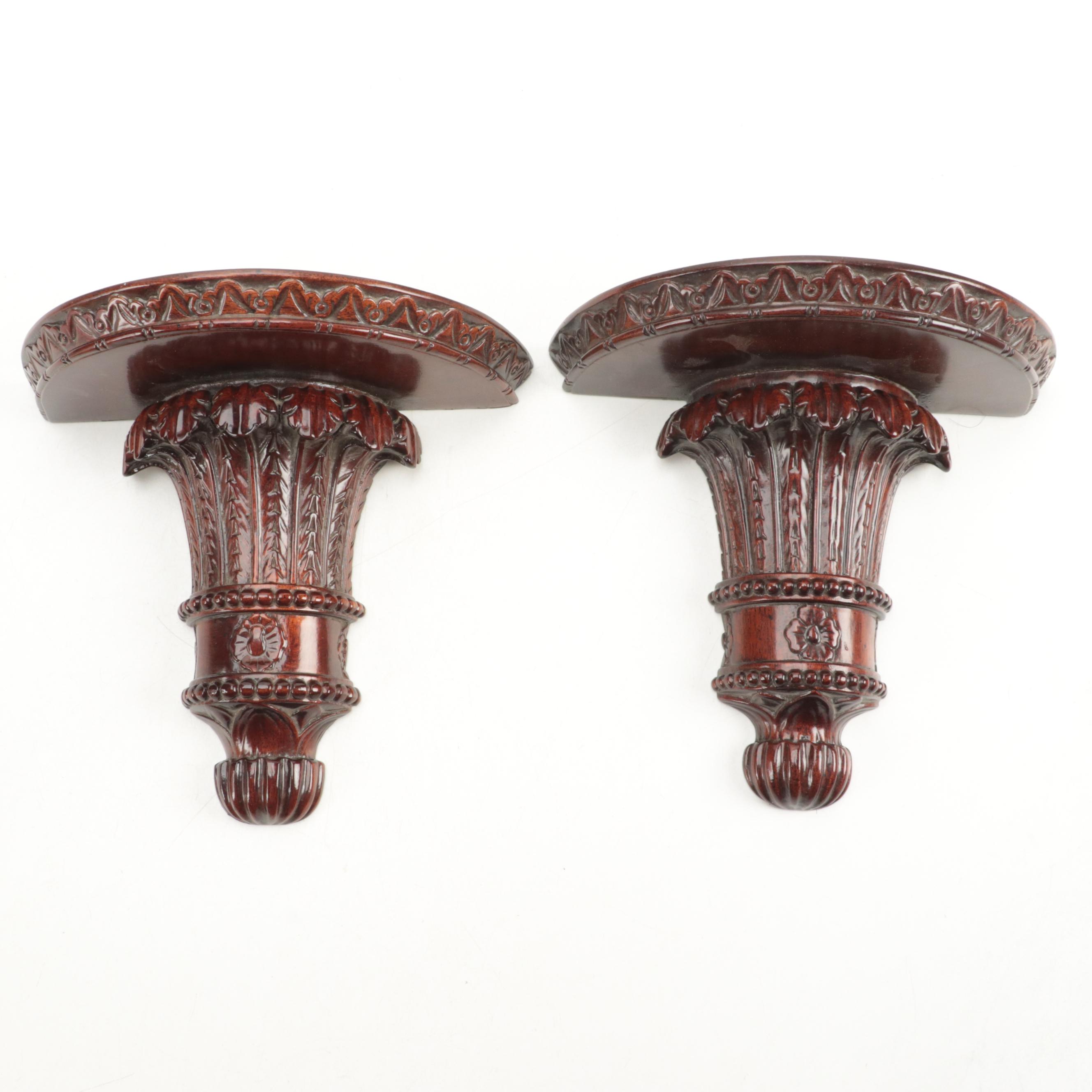 Neoclassical Style Wall Shelves with Decorative Box