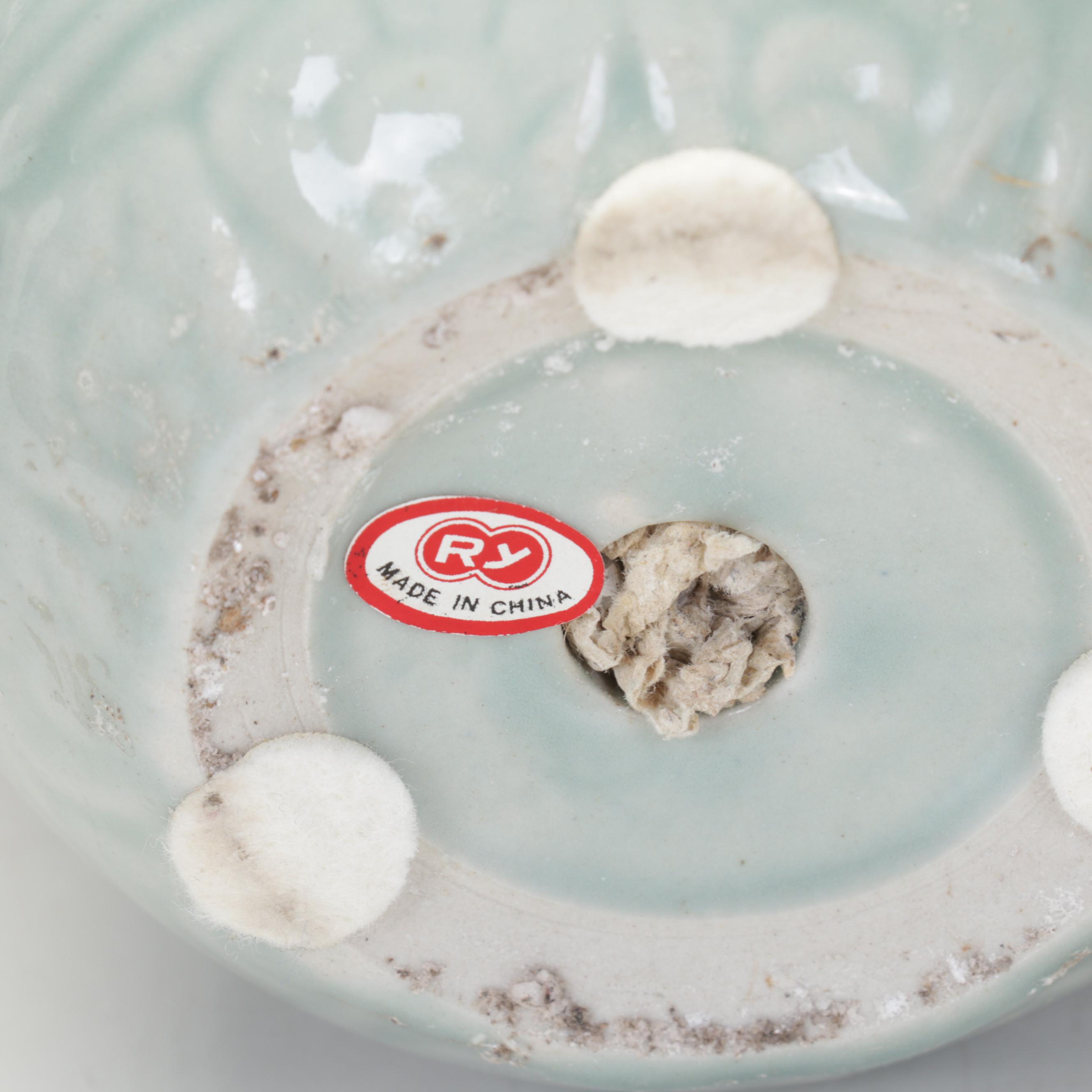 Chinese Soapstone, Serpentine, Glass and Rose Quartz Bonsai Trees