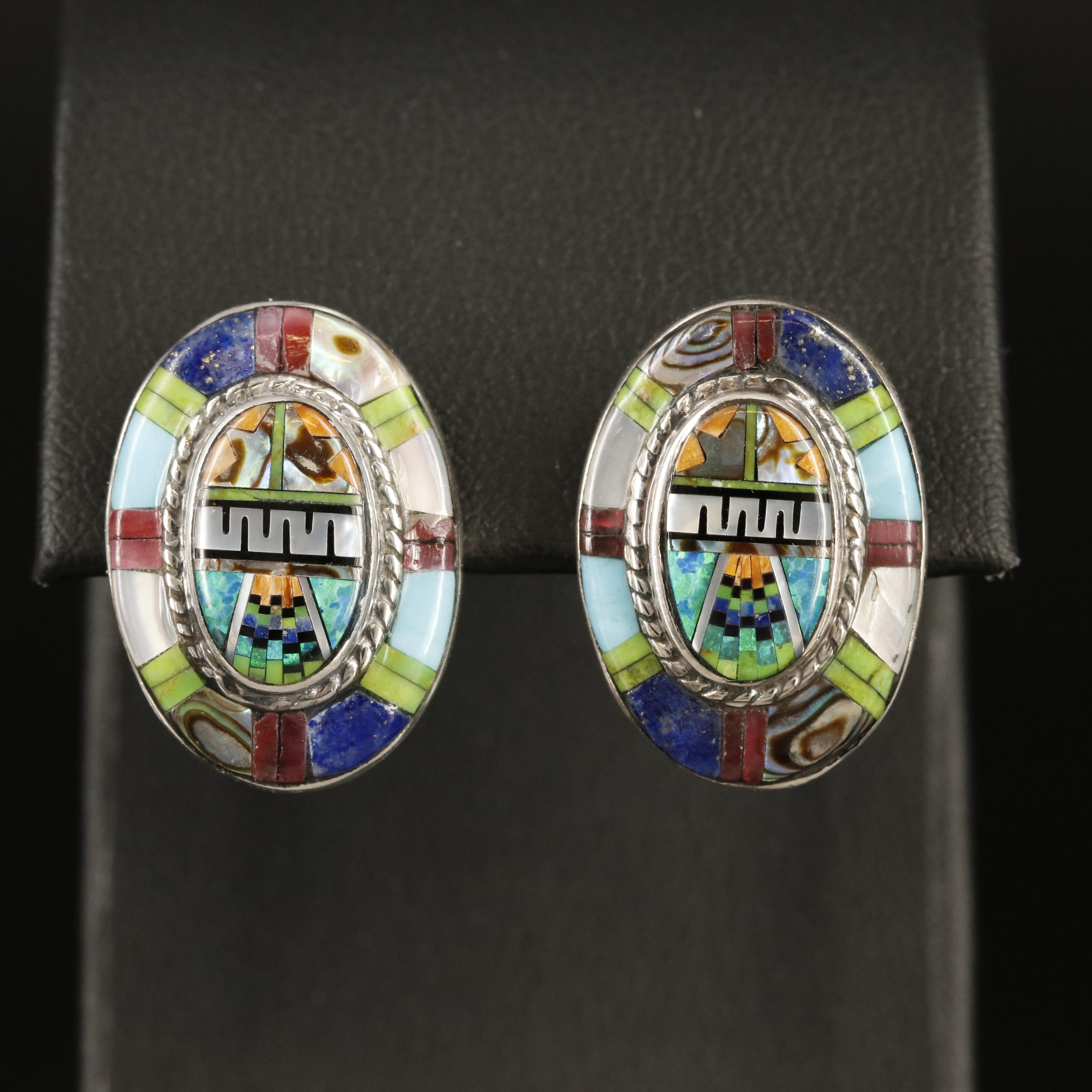 Sterling Opal and Additional Gemstone Earrings