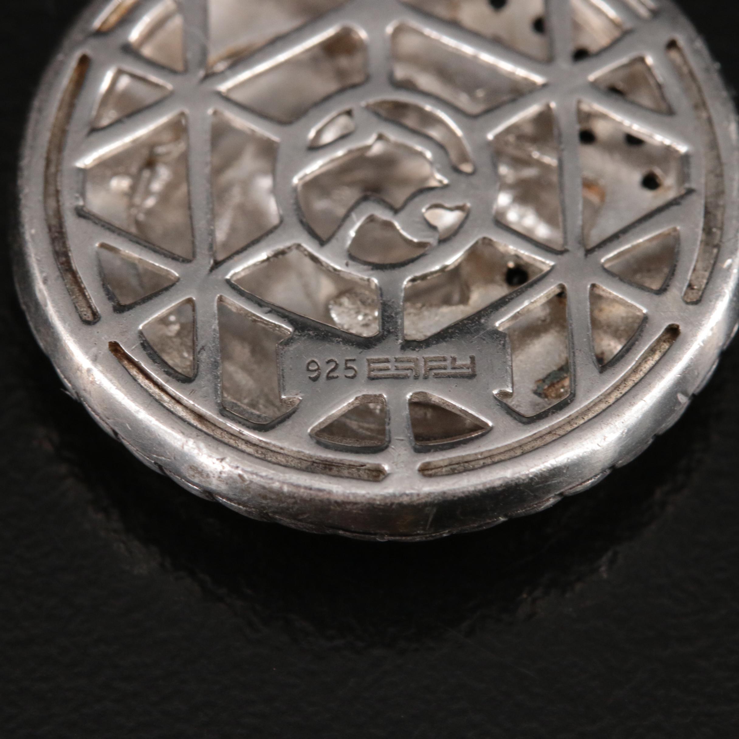 EFFY Sterling Black Sapphire Lion Head Pendant