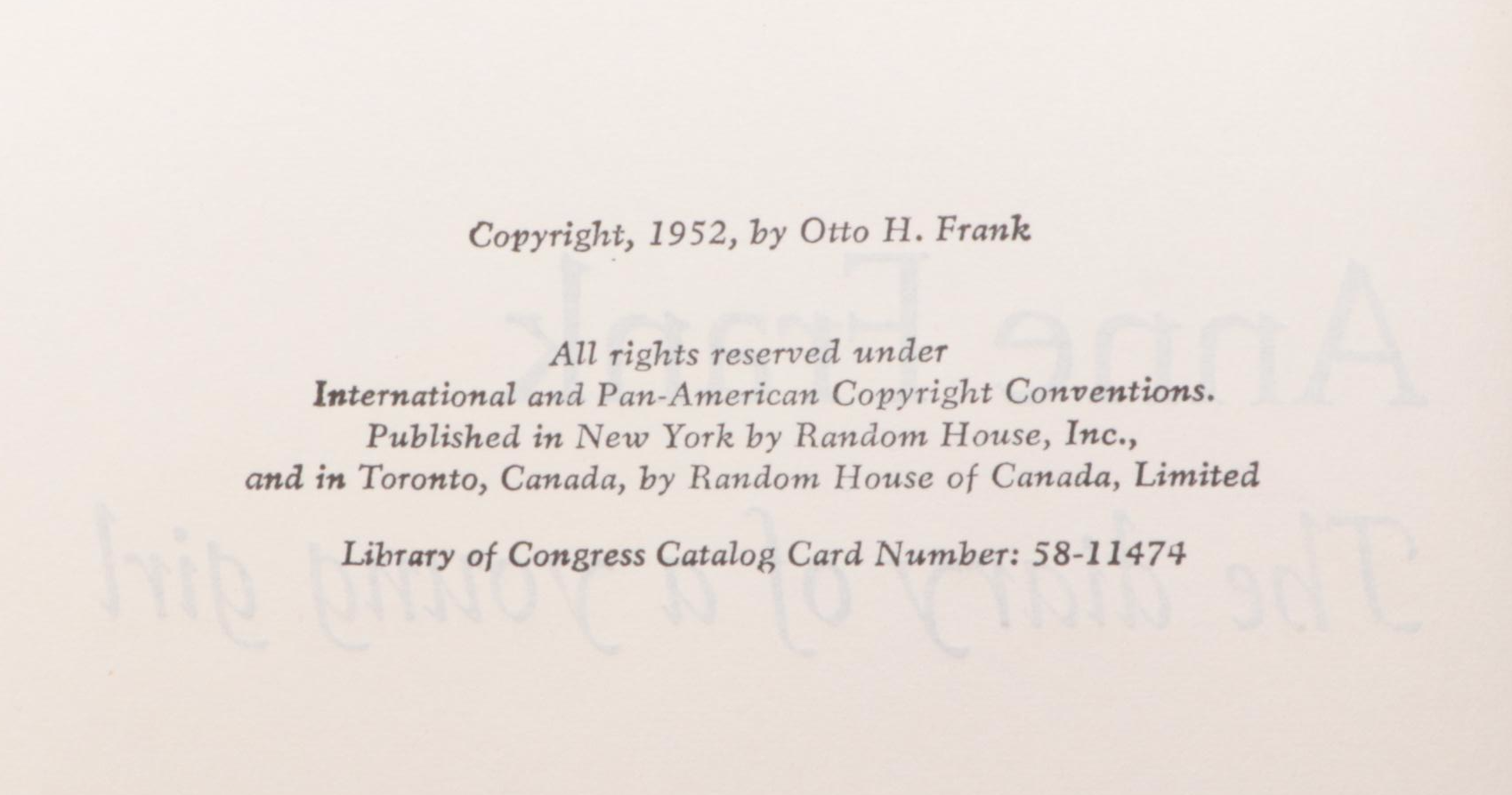 "The Diary of a Young Girl" by Anne Frank and More, Mid-20th Century