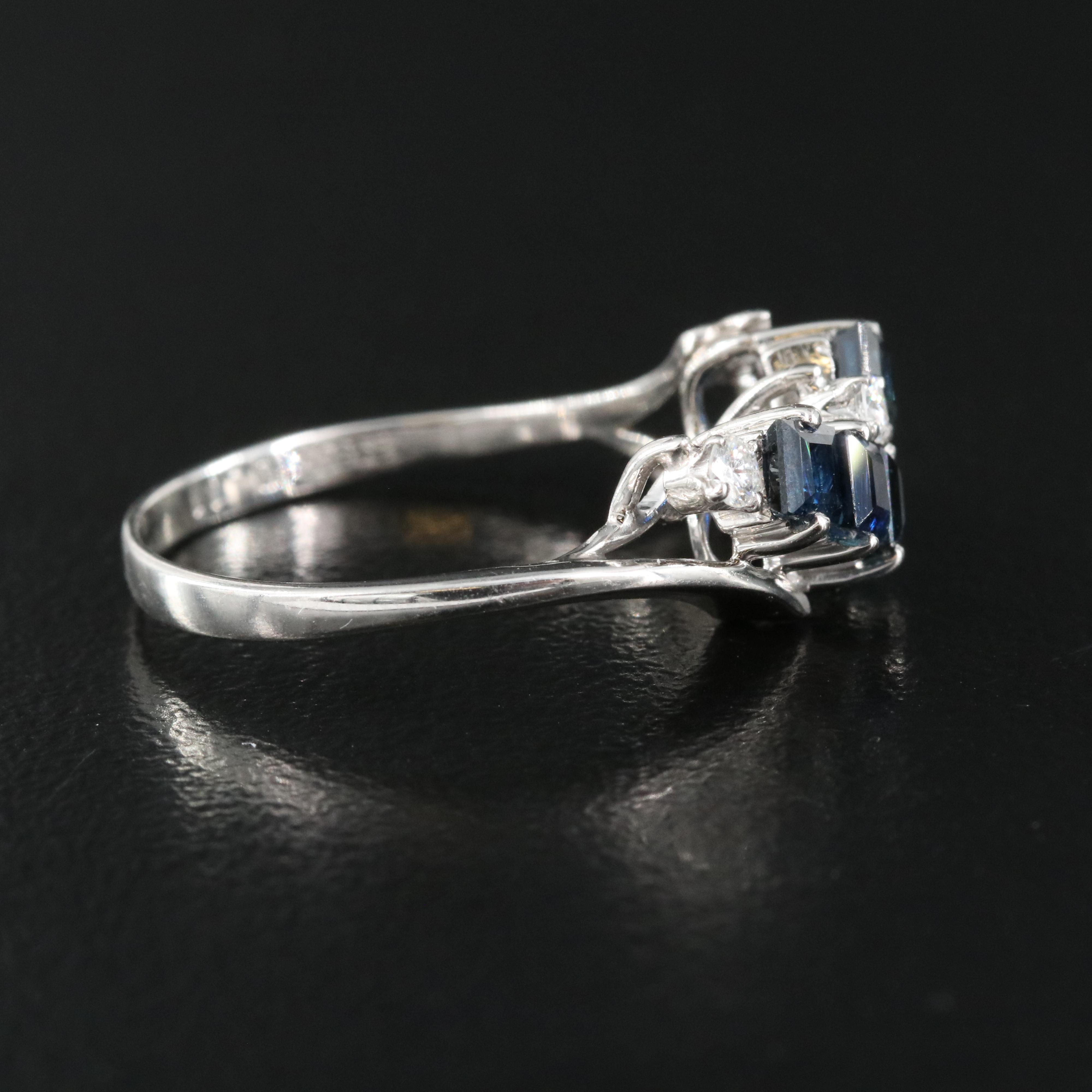 Platinum Sapphire and Diamond Bypass Ring