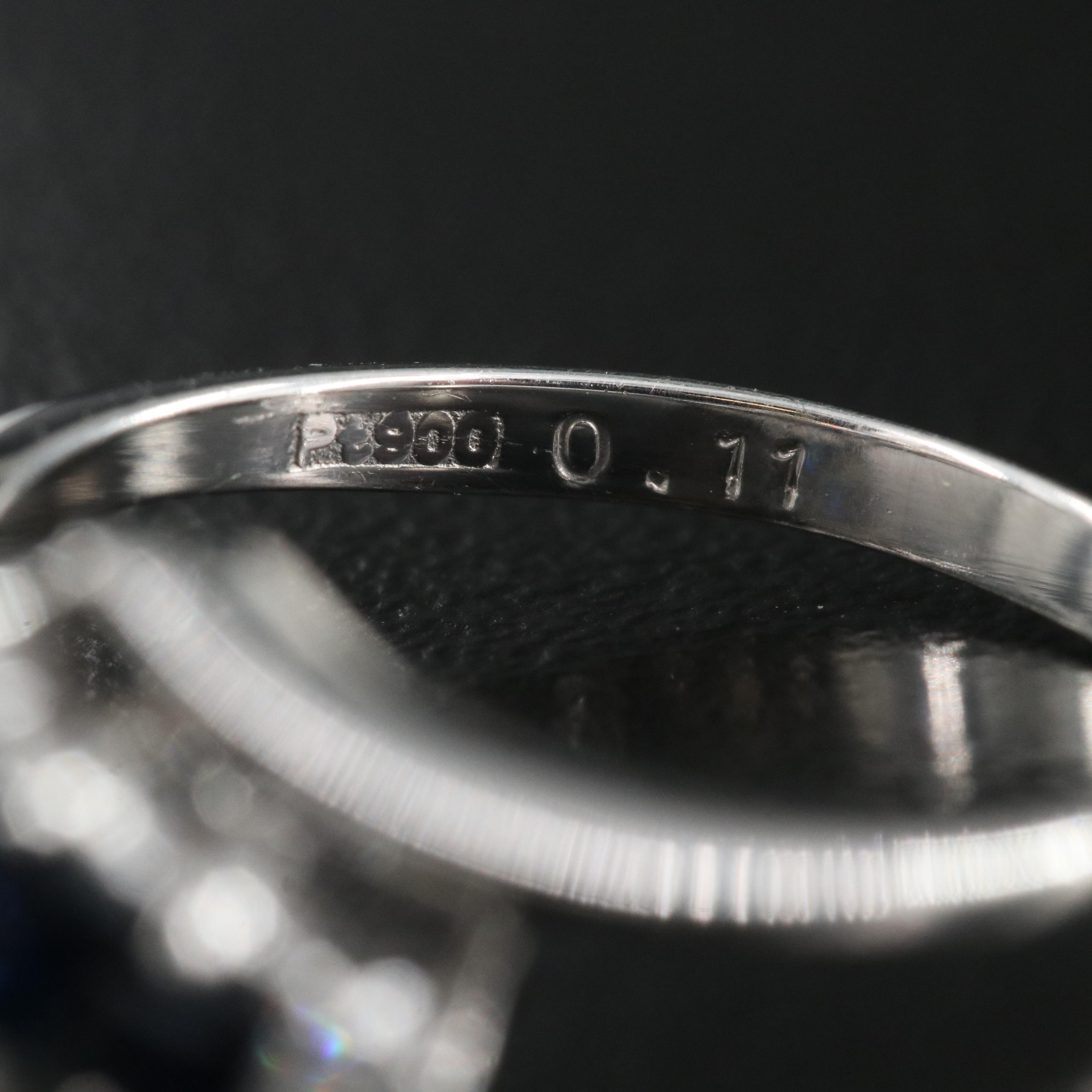 Platinum Sapphire and Diamond Bypass Ring