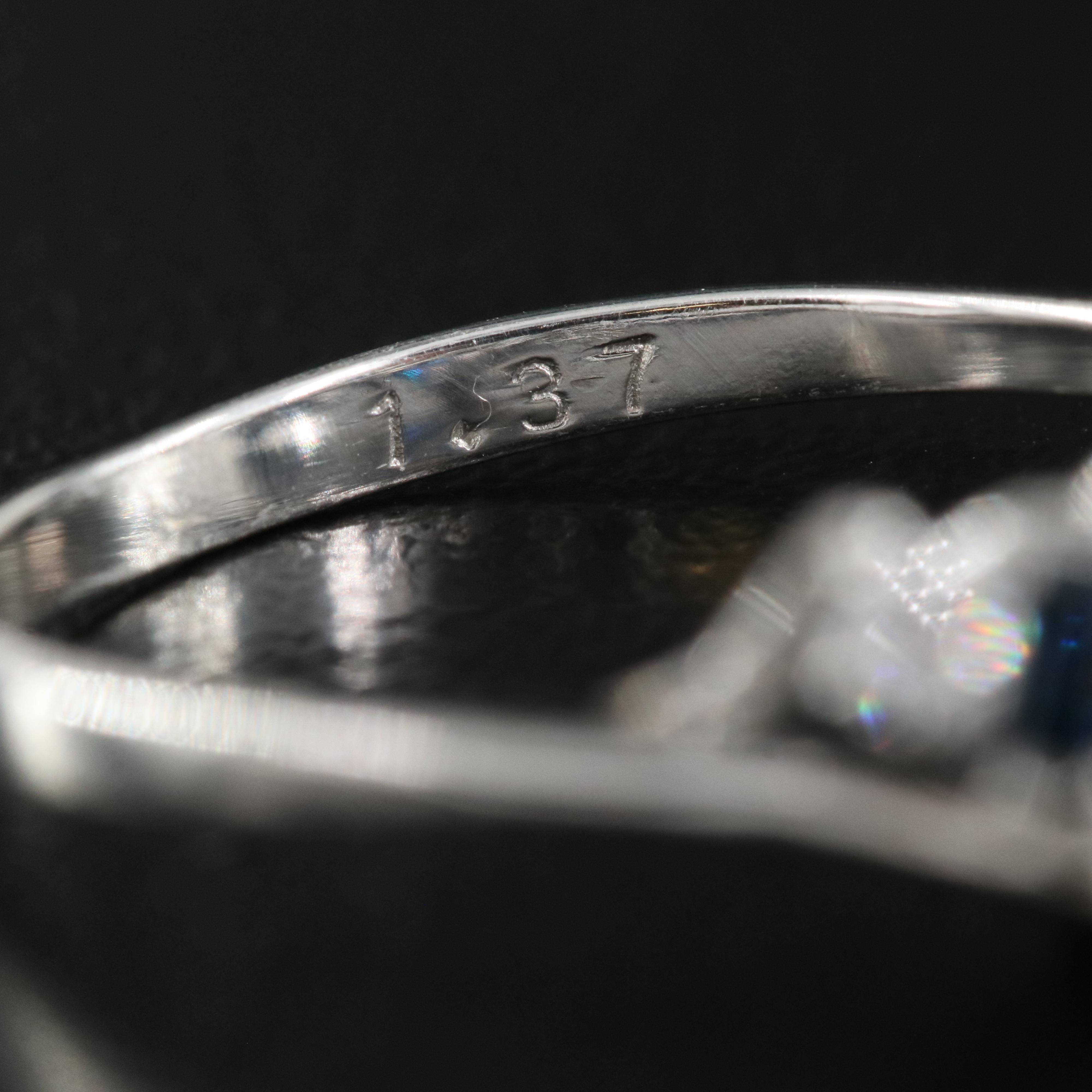 Platinum Sapphire and Diamond Bypass Ring